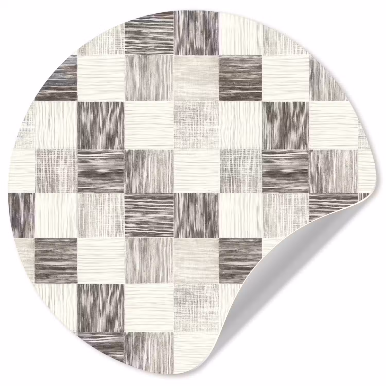 Patroon - Dambord - Houtnerf Wandcirkel behangsticker klein 186 -3d