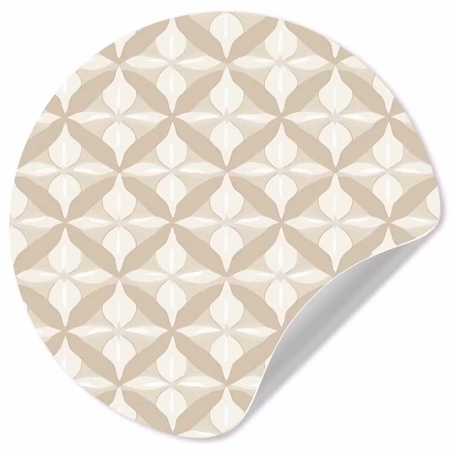 Patroon - Klassiek - Beige Wandcirkel behangsticker klein 186 -3d