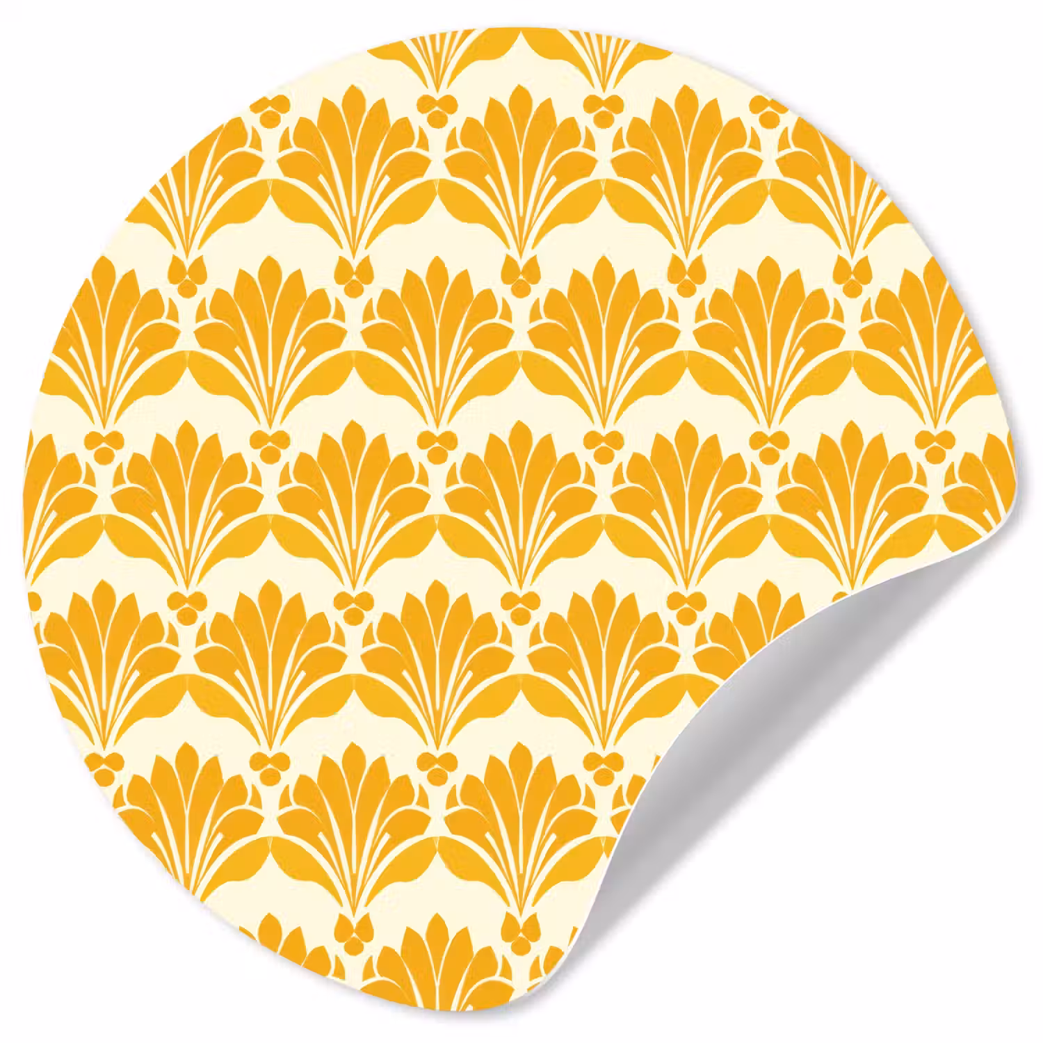Patroon - Motief - Geel Wandcirkel behangsticker klein 186 -3d