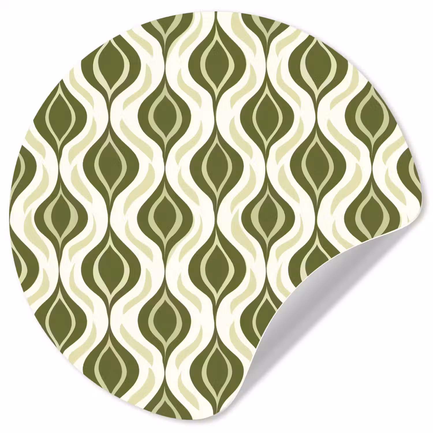 Patroon - Retro - Groen Wandcirkel behangsticker klein 186 -3d
