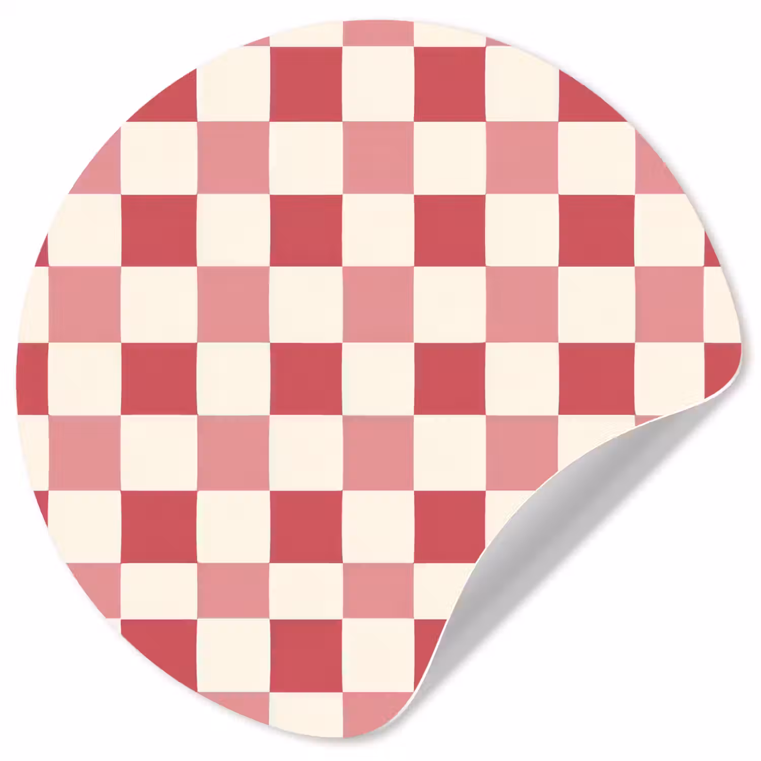 Patroon - Schaak - Roze Wandcirkel behangsticker klein 186 -3d