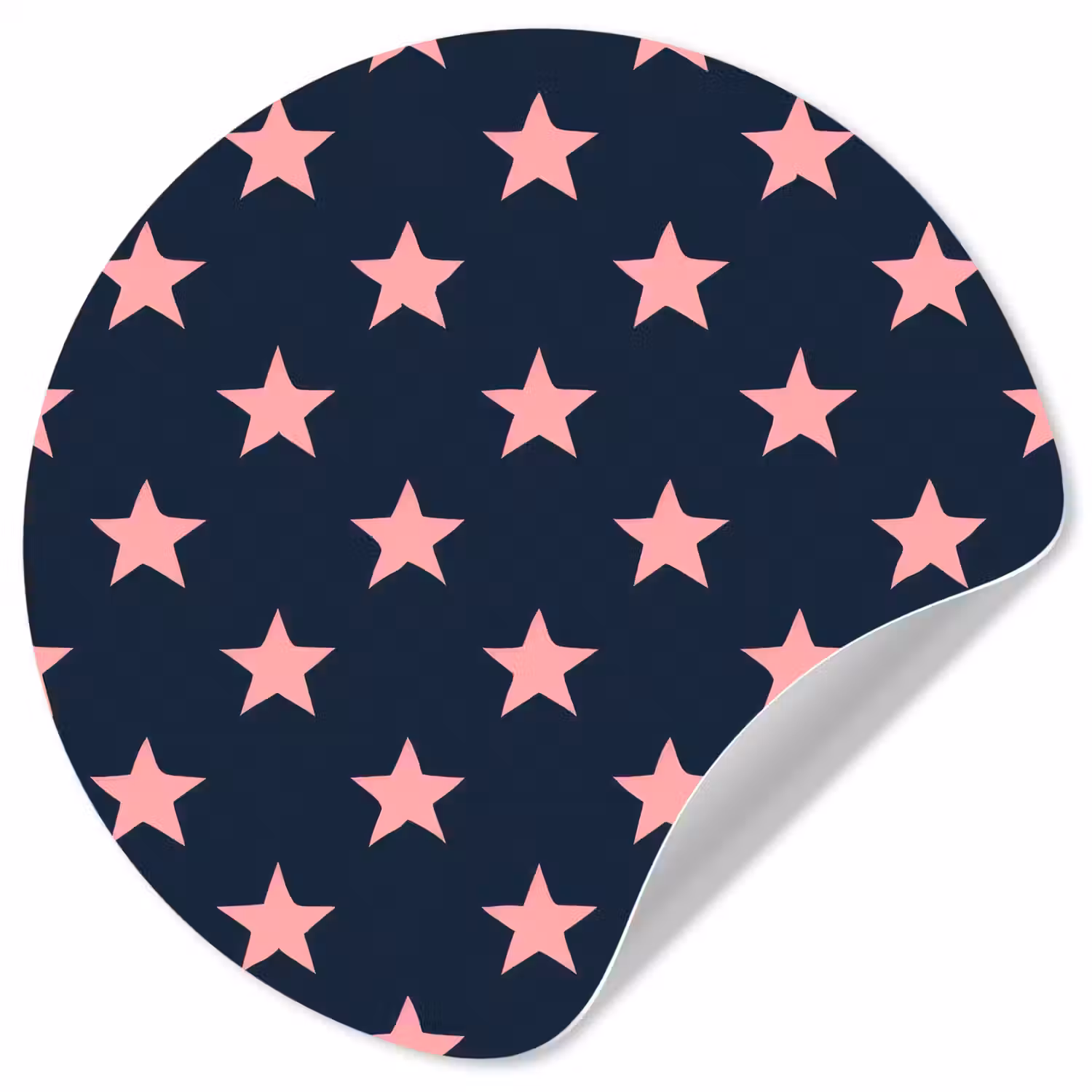 Patroon - Sterren - Roze Wandcirkel behangsticker klein 186 -3d