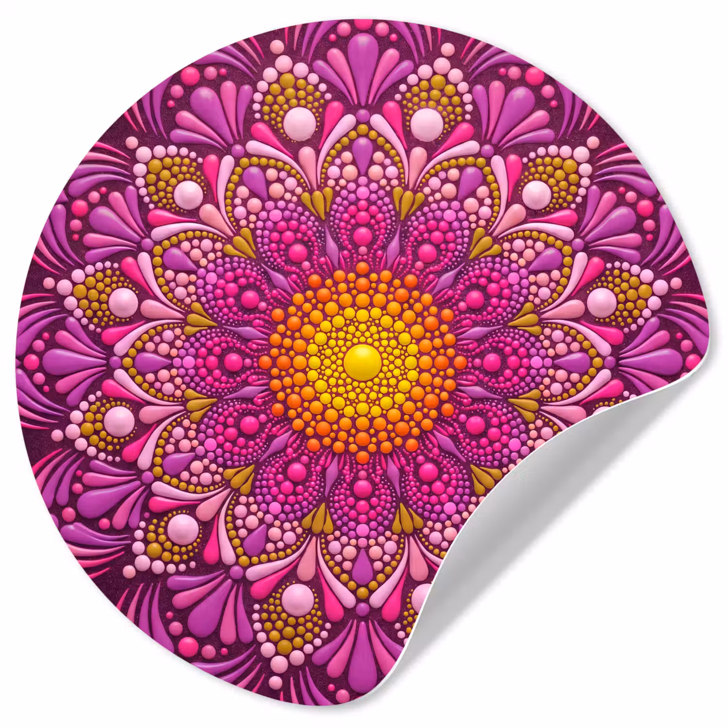 Patroon - Stippen - Abstract - Kleurrijk Wandcirkel behangsticker klein -3d