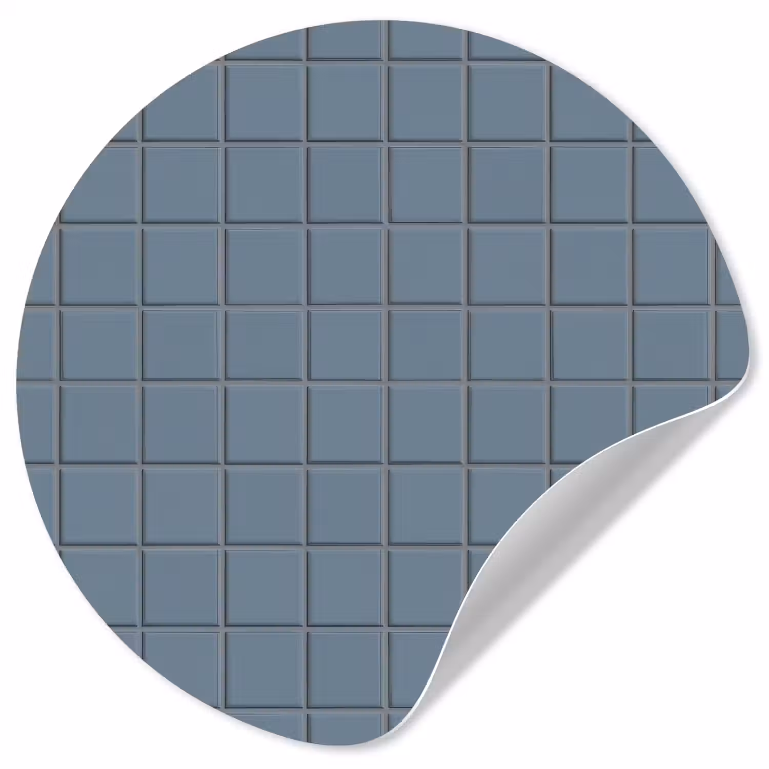 Patroon - Tegel - Blauwgrijs Wandcirkel behangsticker klein 186 -3d