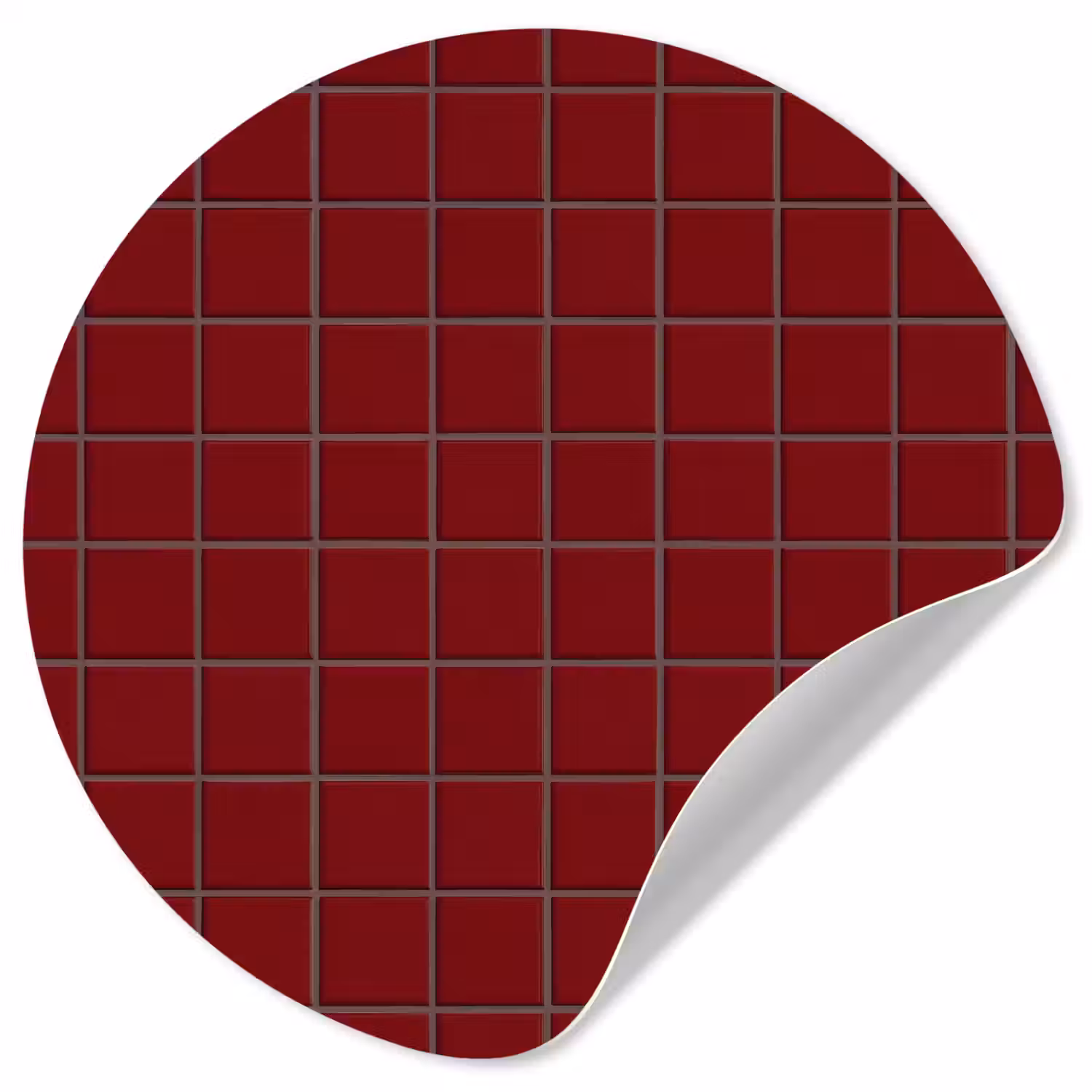 Patroon - Tegels - Burgundy Wandcirkel behangsticker klein 186 -3d