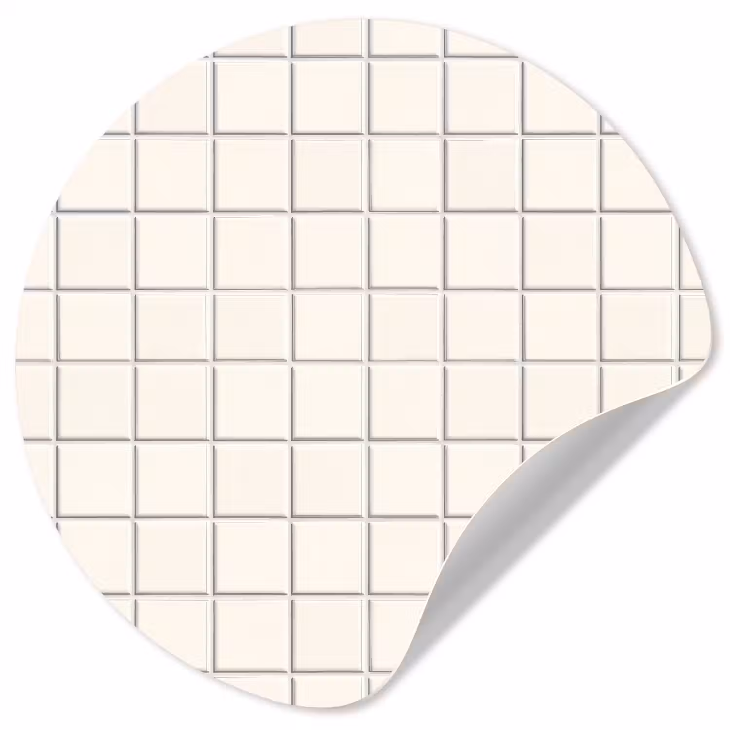 Patroon - Tegels - Wit Wandcirkel behangsticker klein 186 -3d