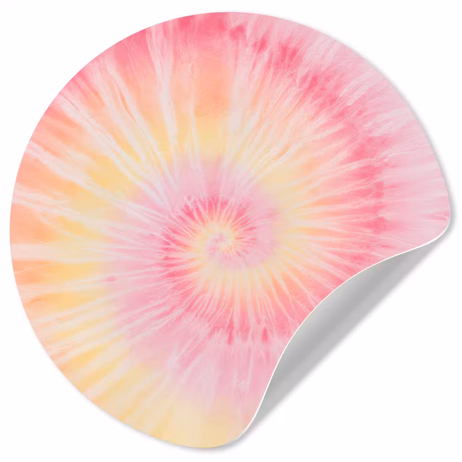 Patroon - Tie Dye - Pasteltinten - Roze Wandcirkel behangsticker klein -3d