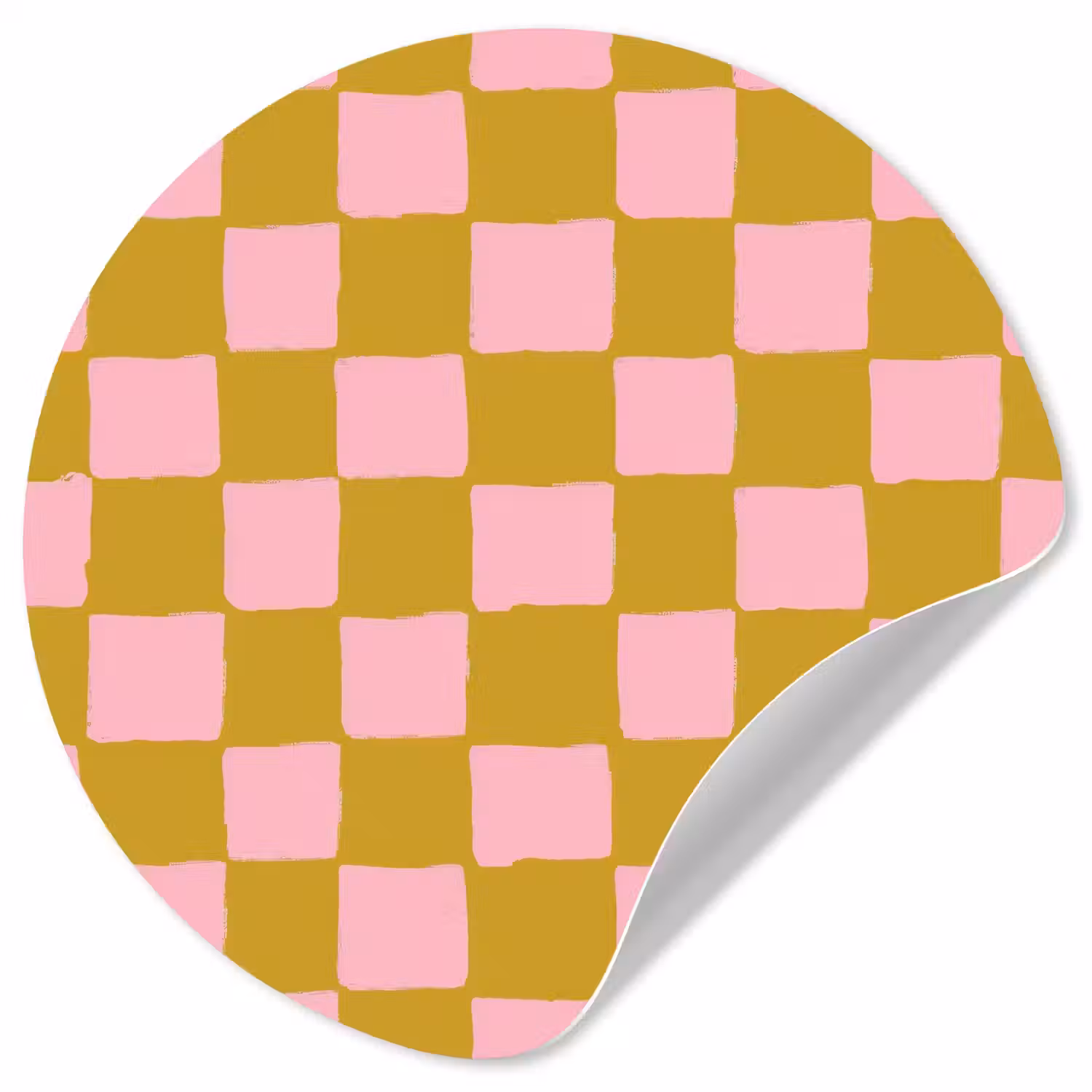 Patroon - Vierkant - Roze Wandcirkel behangsticker klein 186 -3d