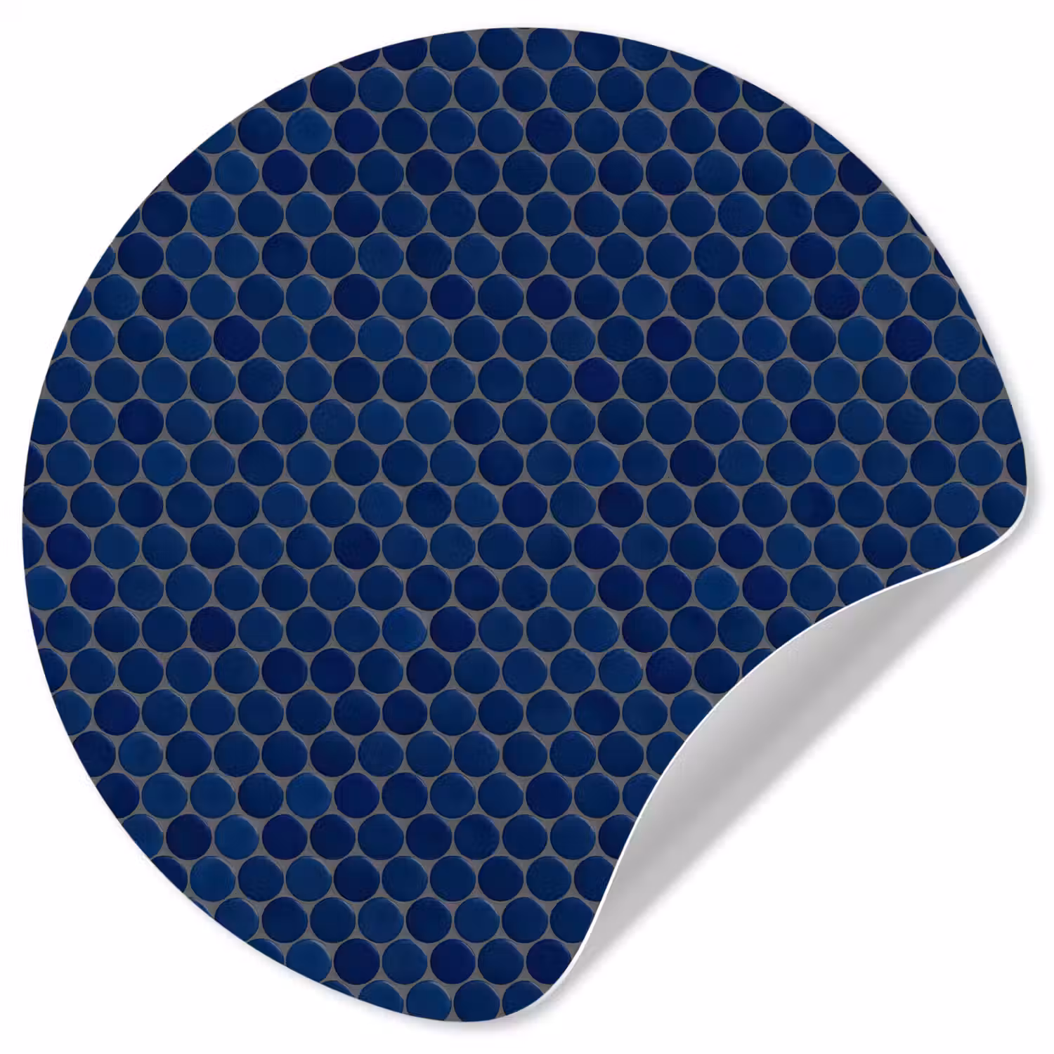 Penny - Mozaïek - Donkerblauw Wandcirkel behangsticker klein 186 -3d