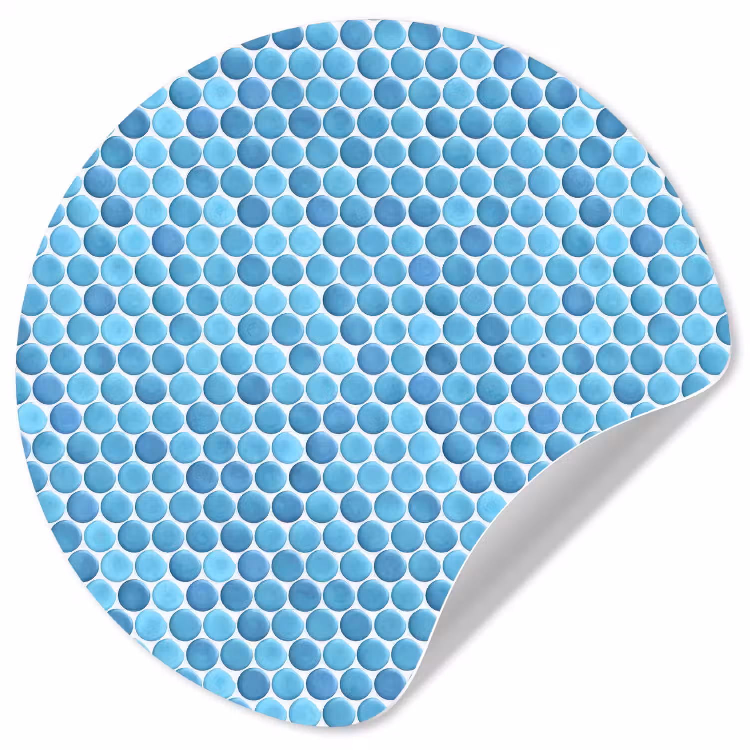 Penny - Mozaïek - Lichtblauw Wandcirkel behangsticker klein 186 -3d