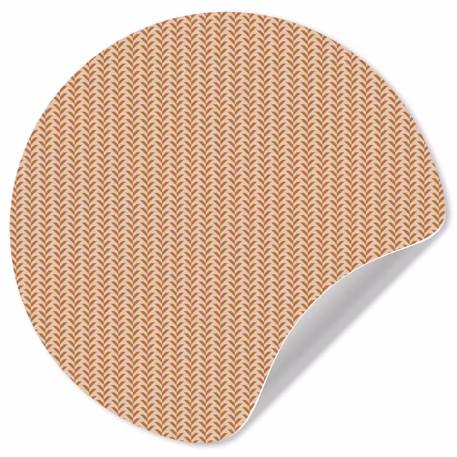 Plaid - Patroon - Bladvorm - Bruin Wandcirkel behangsticker klein 186 -3d