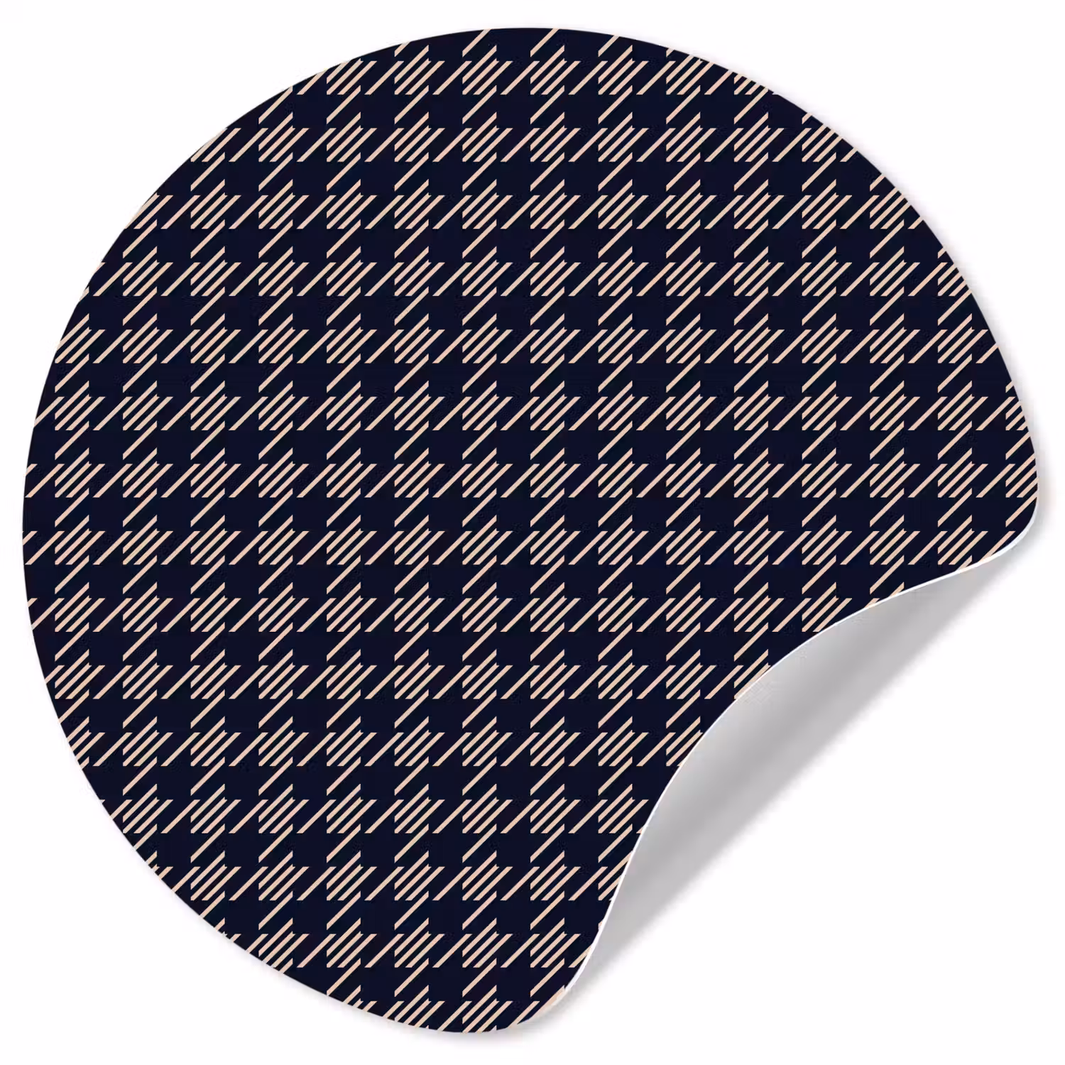 Plaid - Patroon - Ruit - Blauw Wandcirkel behangsticker klein 186 -3d