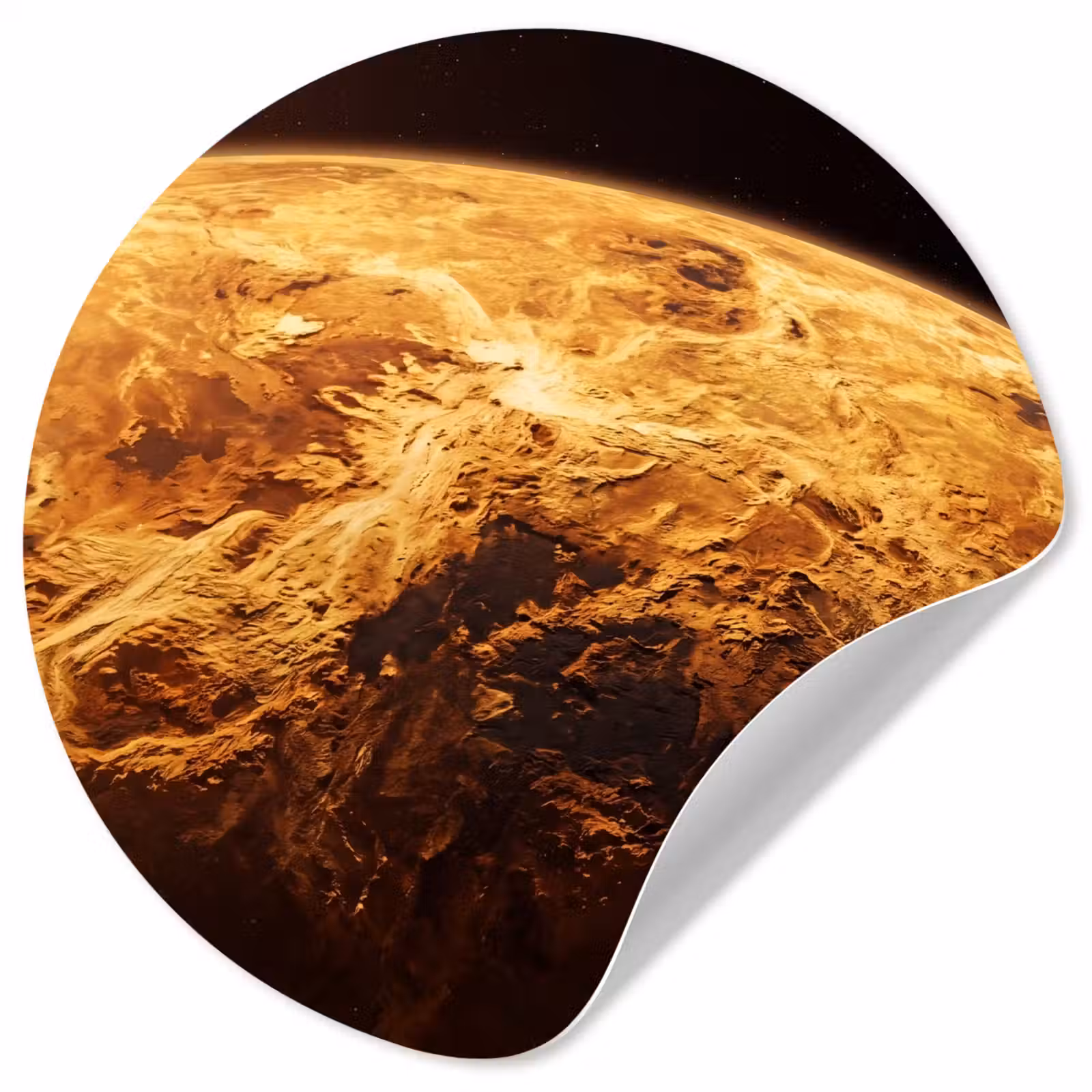 Behangcirkel - Planeet - Ruimte - Oranje - Planeet - Ruimte - Oranje Wandcirkel behangsticker klein