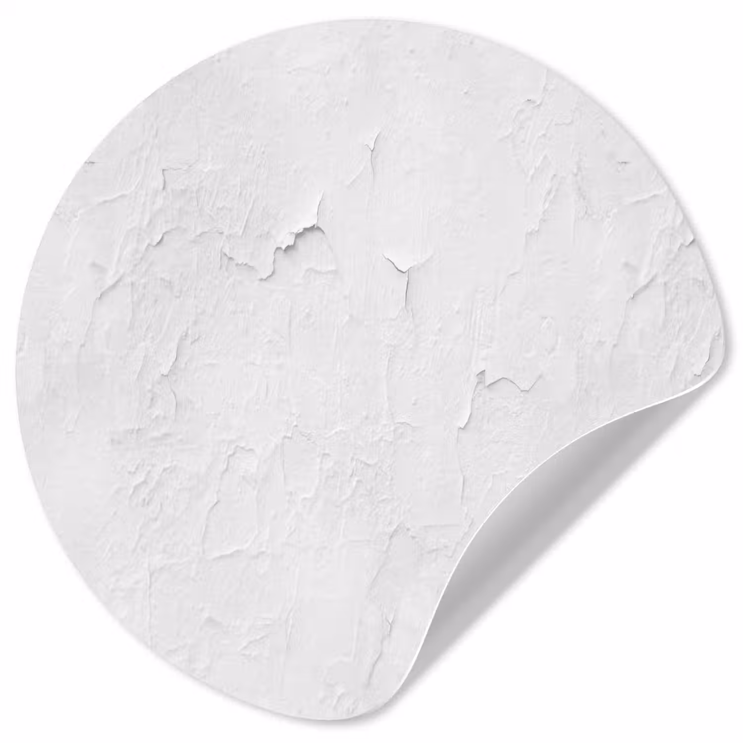 Pleisterlaag - Verf - Wit - Beschadigd Wandcirkel behangsticker klein 186 -3d