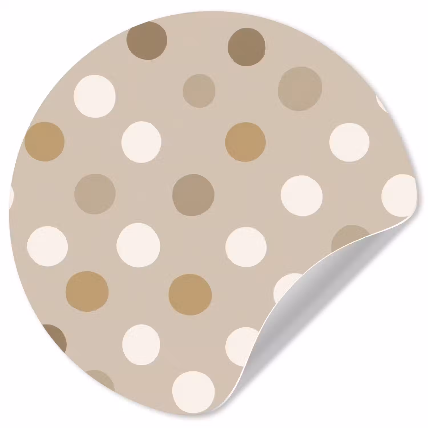 Polka - Dots - Beige Wandcirkel behangsticker klein 186 -3d