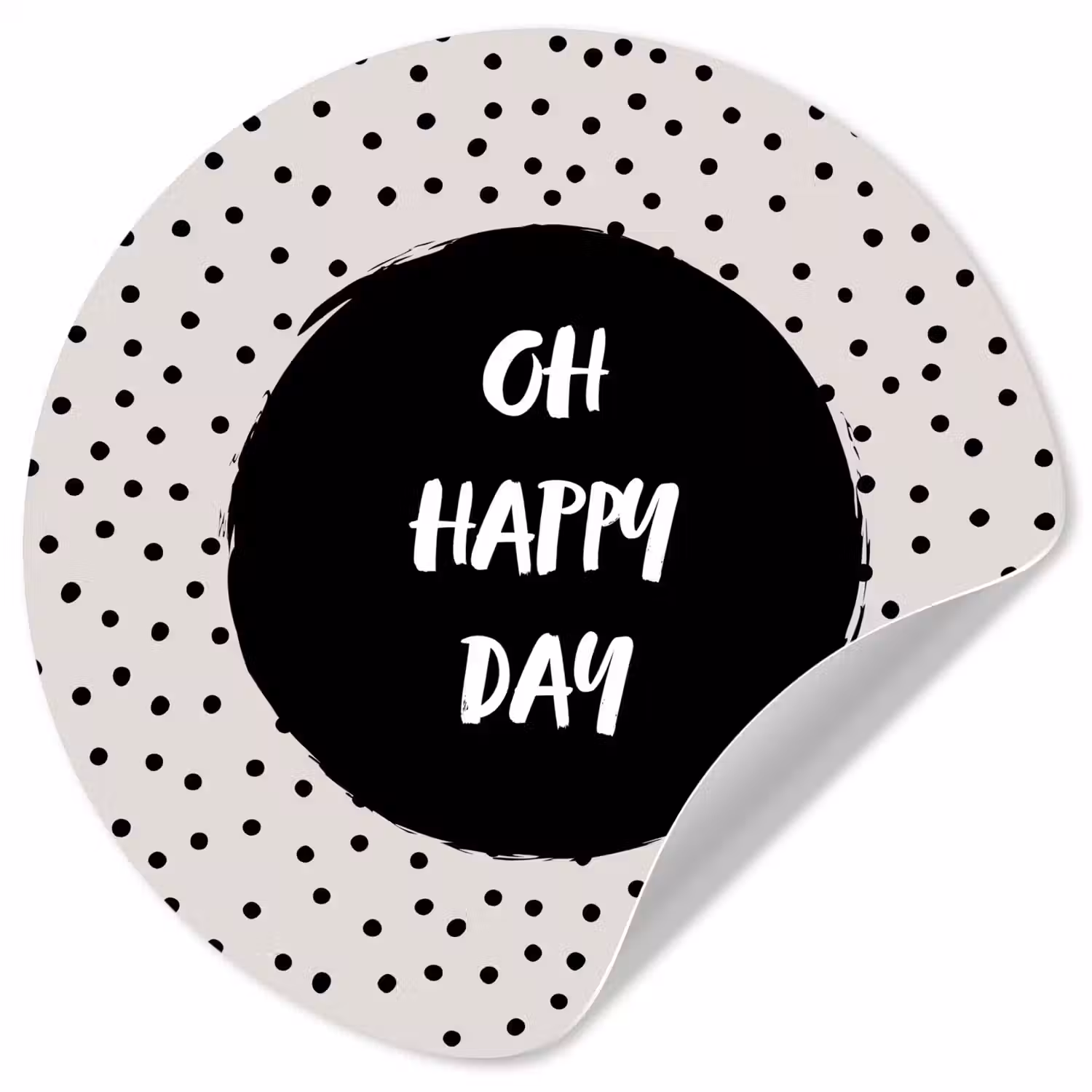 Quotes - Gelukkig - Tekst - Oh happy day Wandcirkel behangsticker klein -3d