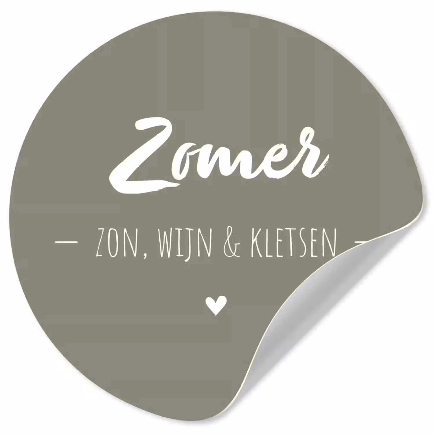 Quotes - Zomer, zon, wijn & kletsen - Tekst - Zomer Wandcirkel behangsticker klein -3d