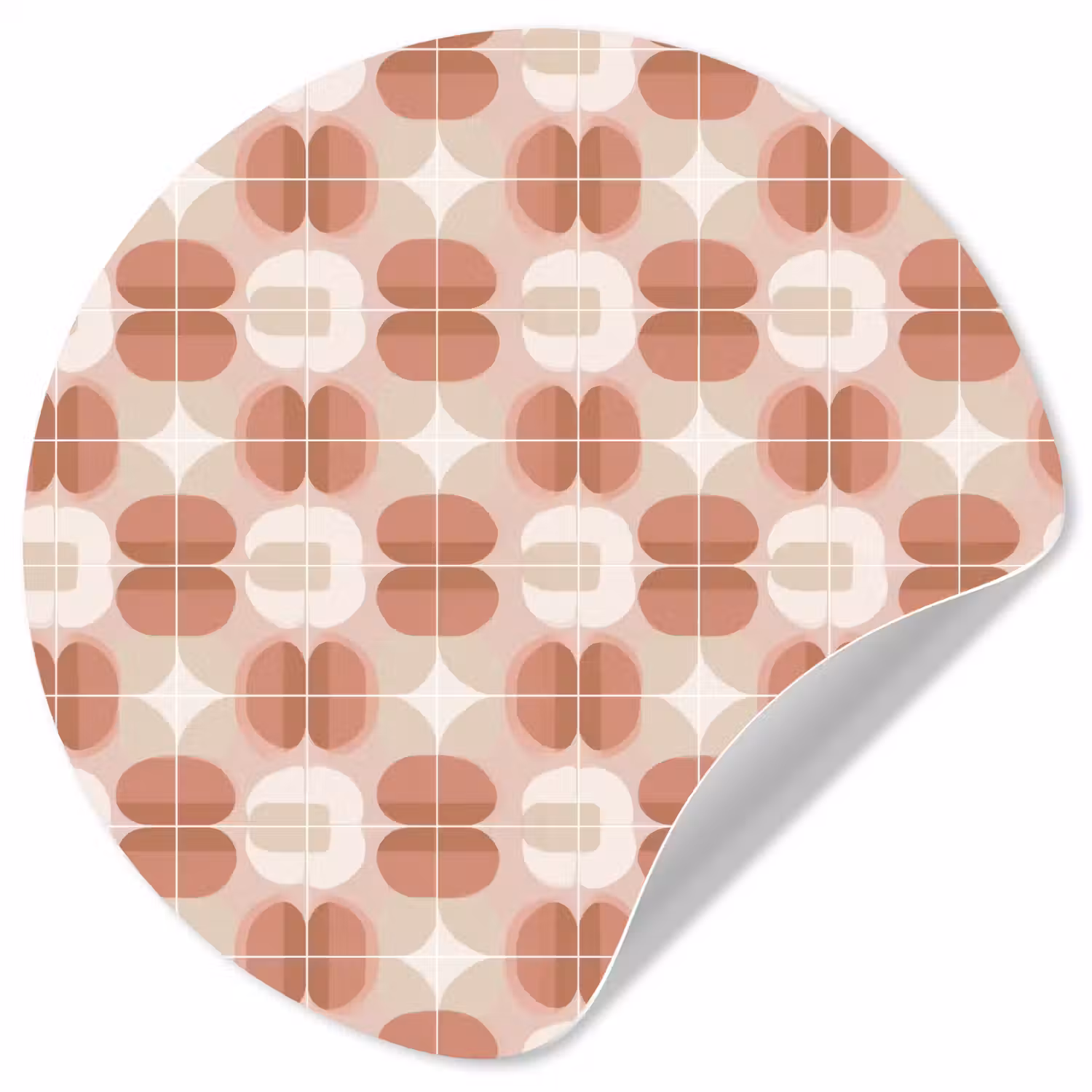 Retro - Klassiek - Roze Wandcirkel behangsticker klein 186 -3d