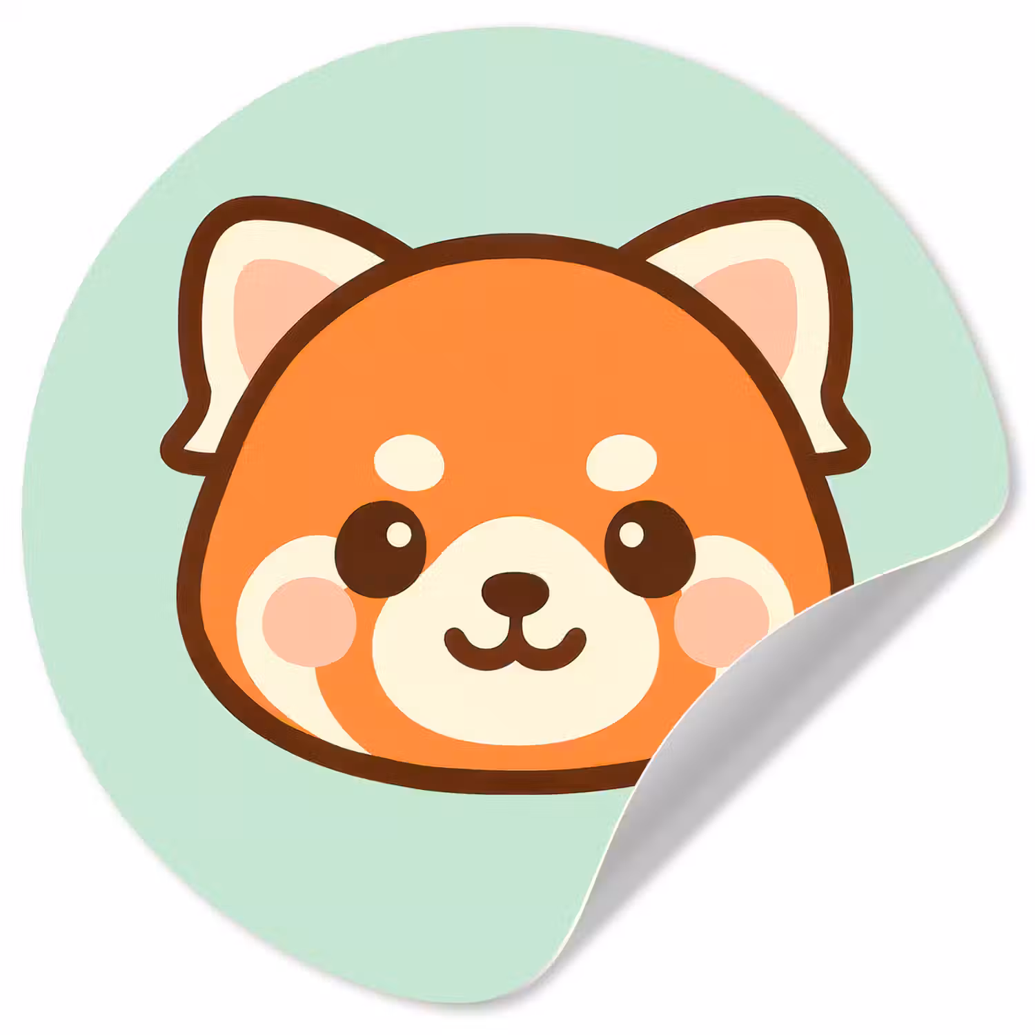 Rode panda - Groen - Cartoon Wandcirkel behangsticker klein -3d