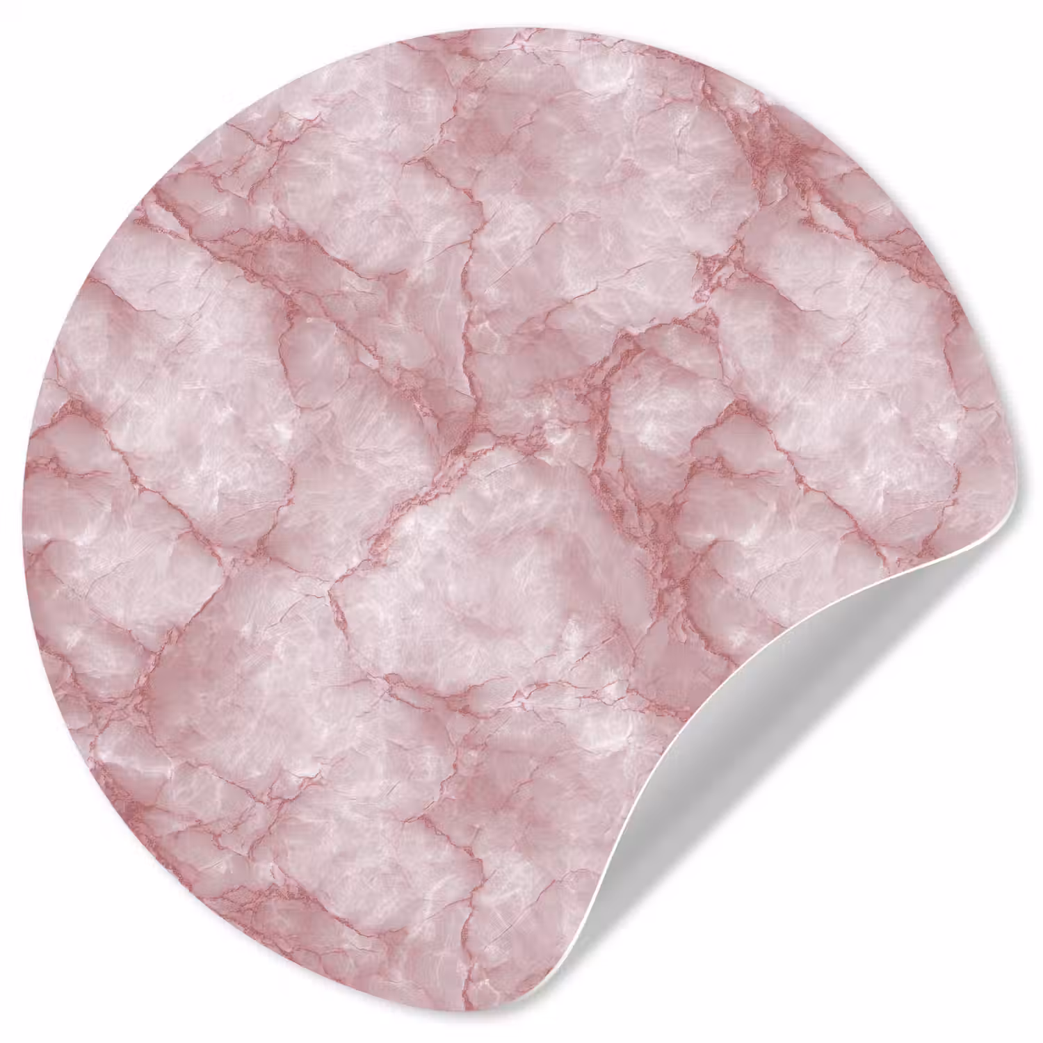 Roze - Kwartsmarmer - Aders Wandcirkel behangsticker klein 186 -3d