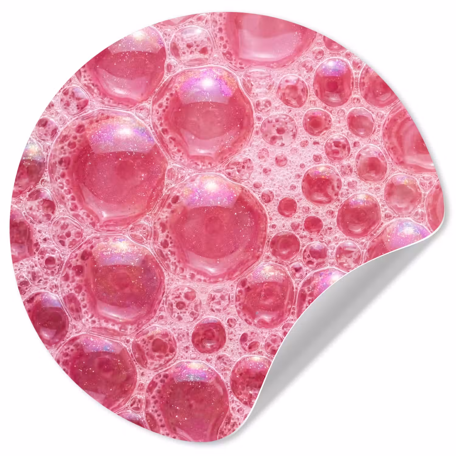 Roze - Schuim - Bubbels Wandcirkel behangsticker klein -3d