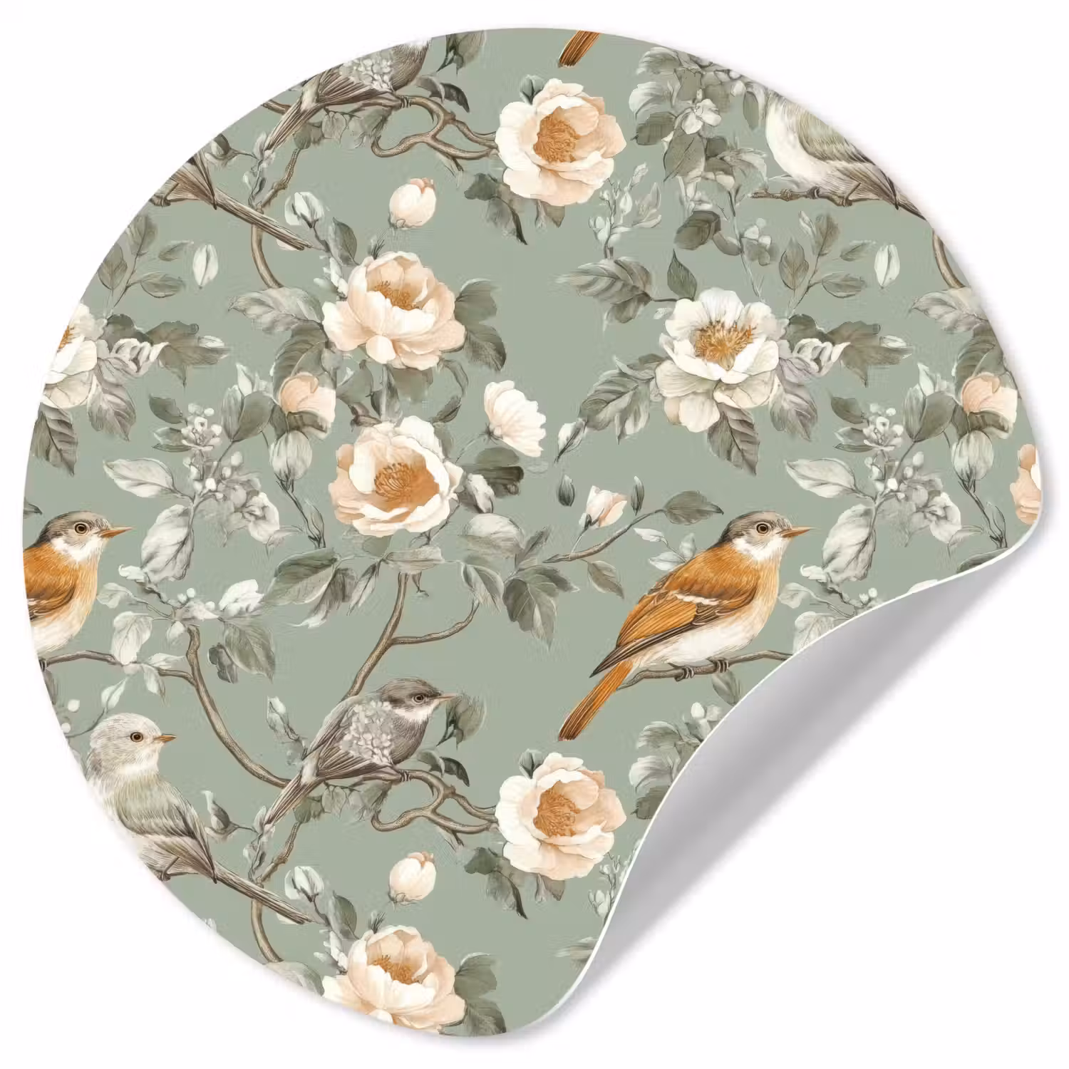 Roze - Vogels - Kleurrijk Wandcirkel behangsticker klein 186 -3d