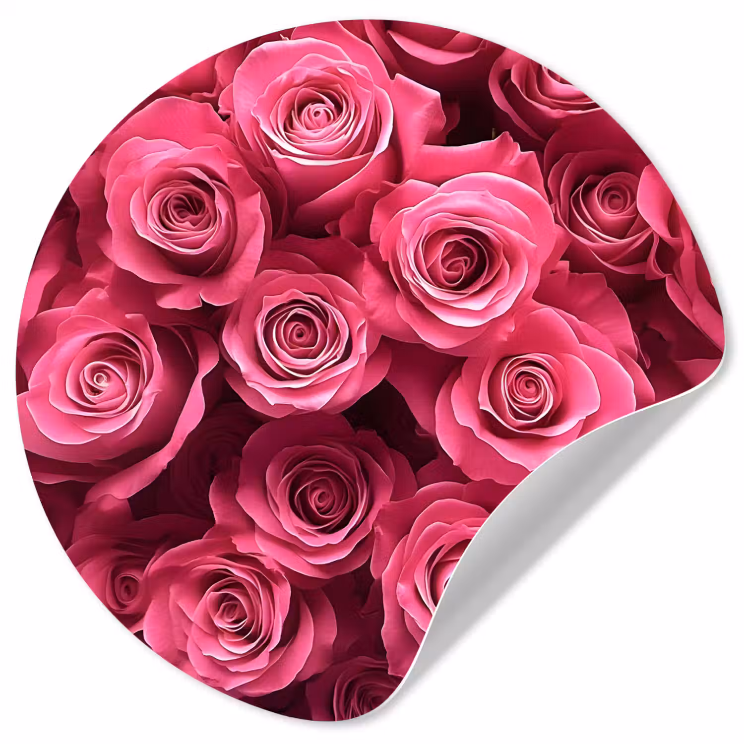 Rozen - Pink - Bloem Wandcirkel behangsticker klein -3d