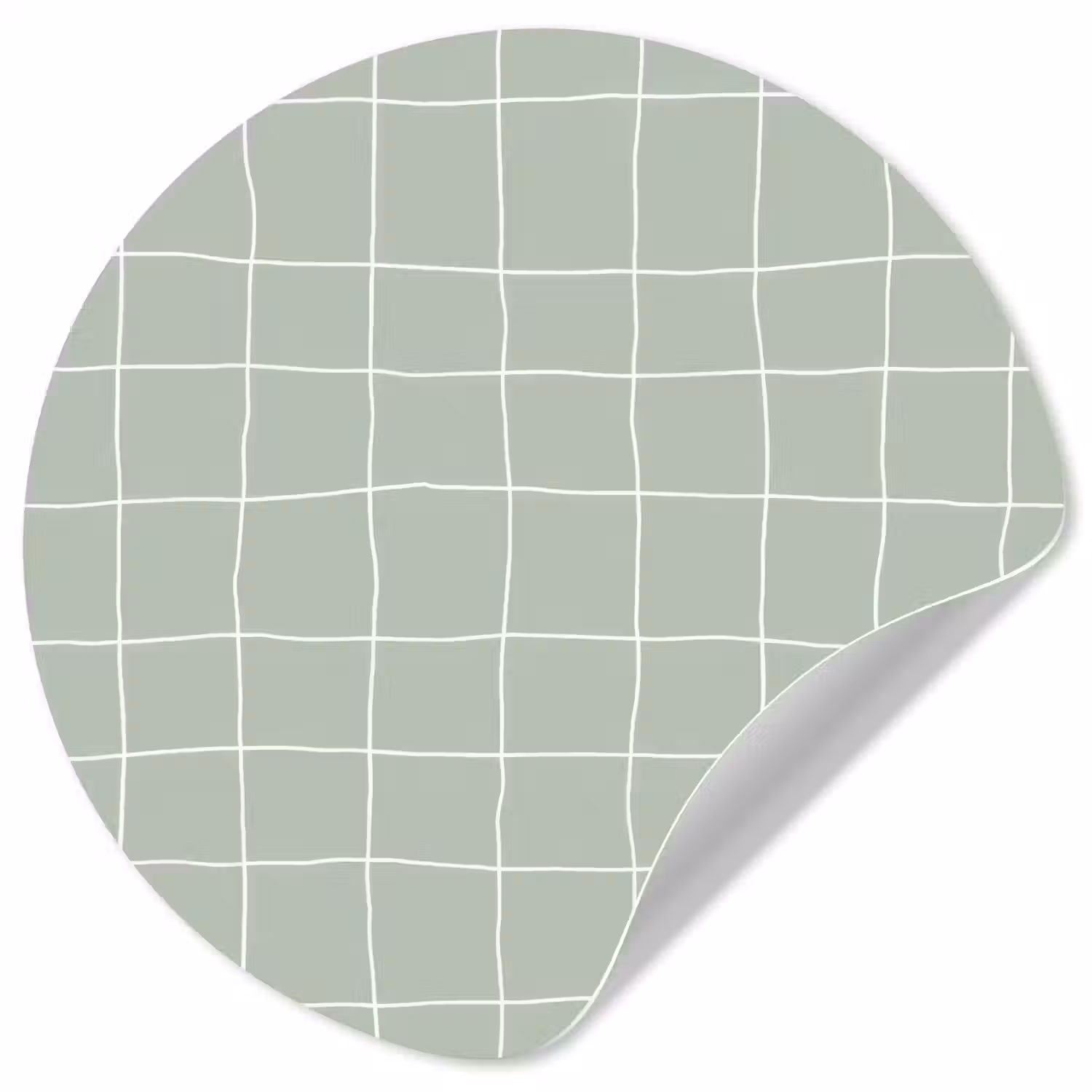 Ruitpatroon - Golvend - Groen Wandcirkel behangsticker klein 186 -3d