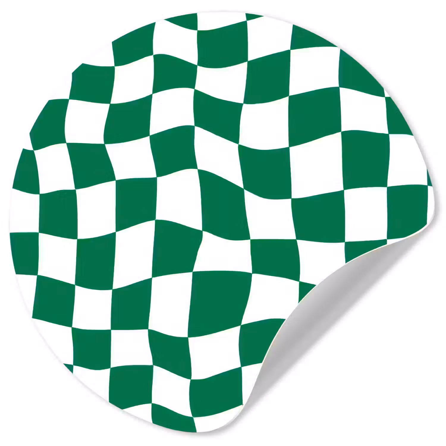 Schaakbord - Golvend - Groen Wandcirkel behangsticker klein 186 -3d