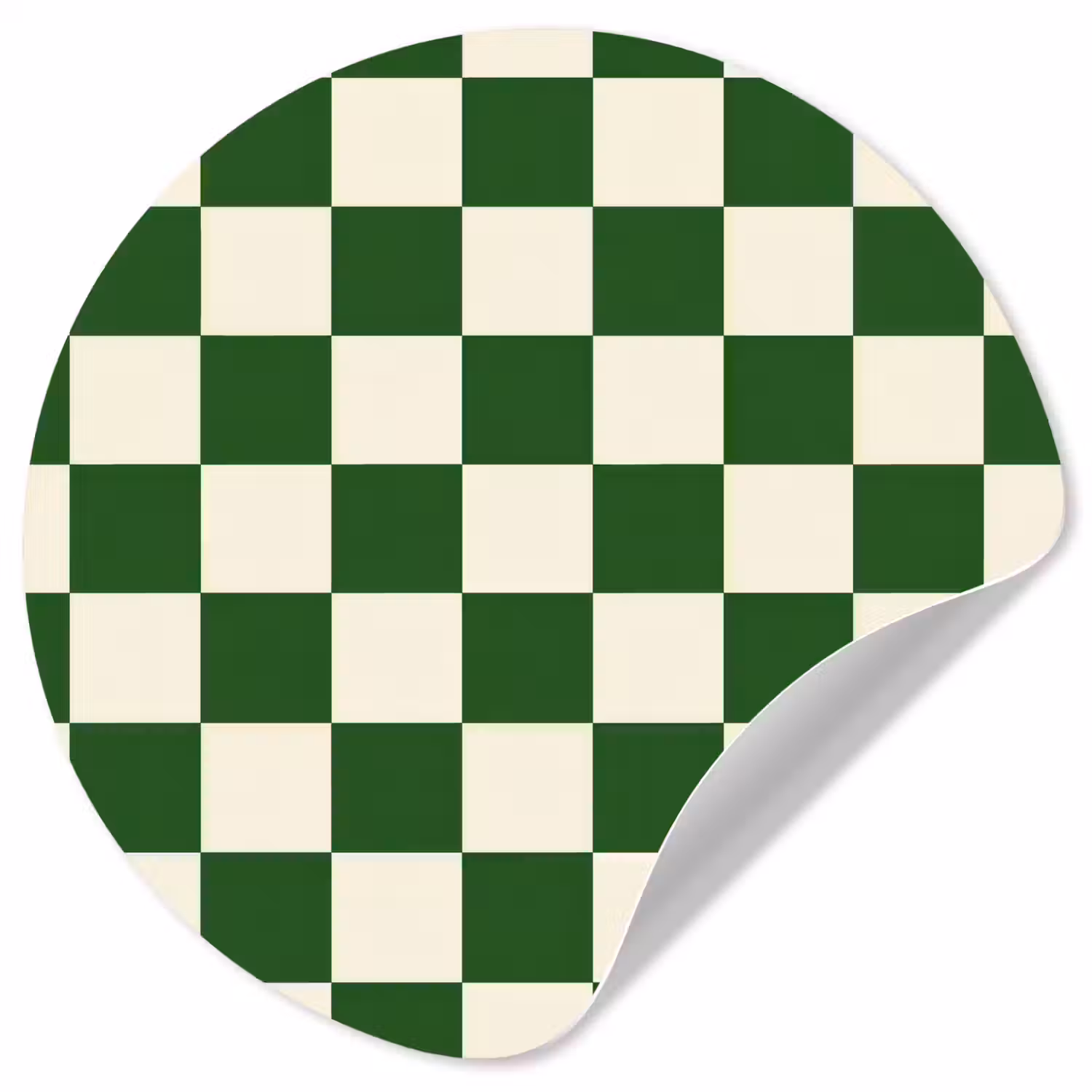 Schaakbord - Patroon - Groen Wandcirkel behangsticker klein 186 -3d
