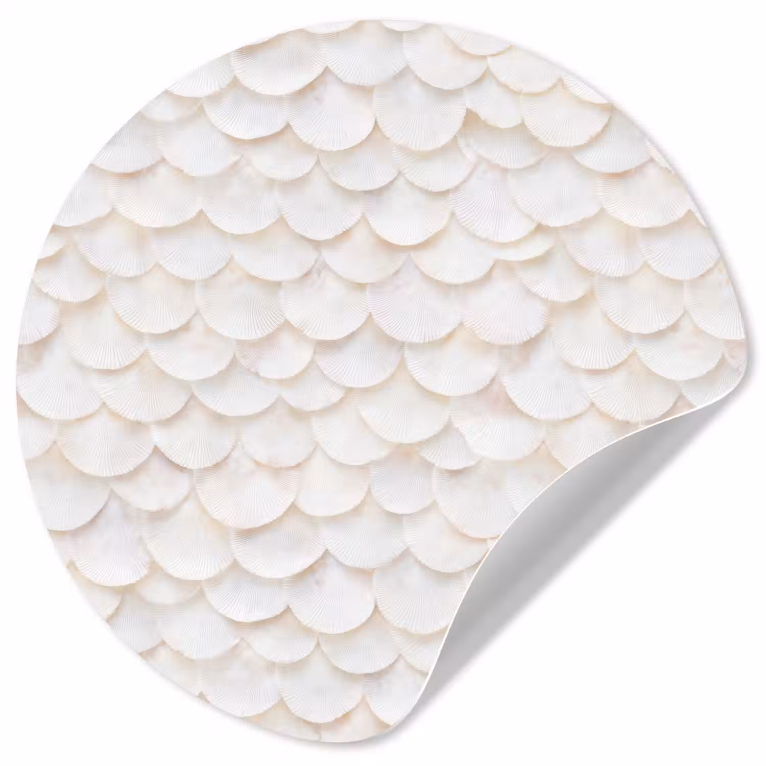 Schubben - Wit - Elegant Wandcirkel behangsticker klein 186 -3d