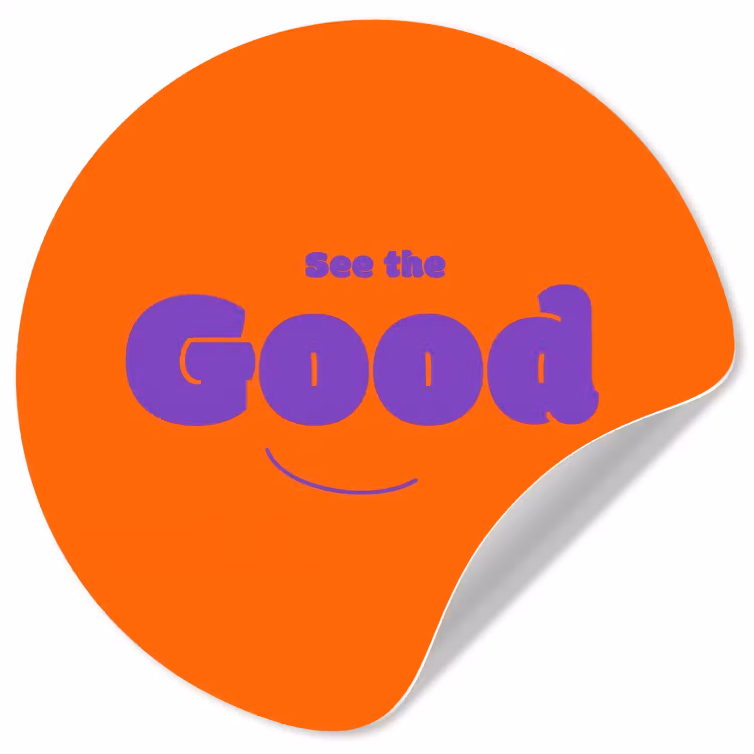 See the good - Paars - Oranje - Smiley Wandcirkel behangsticker klein -3d