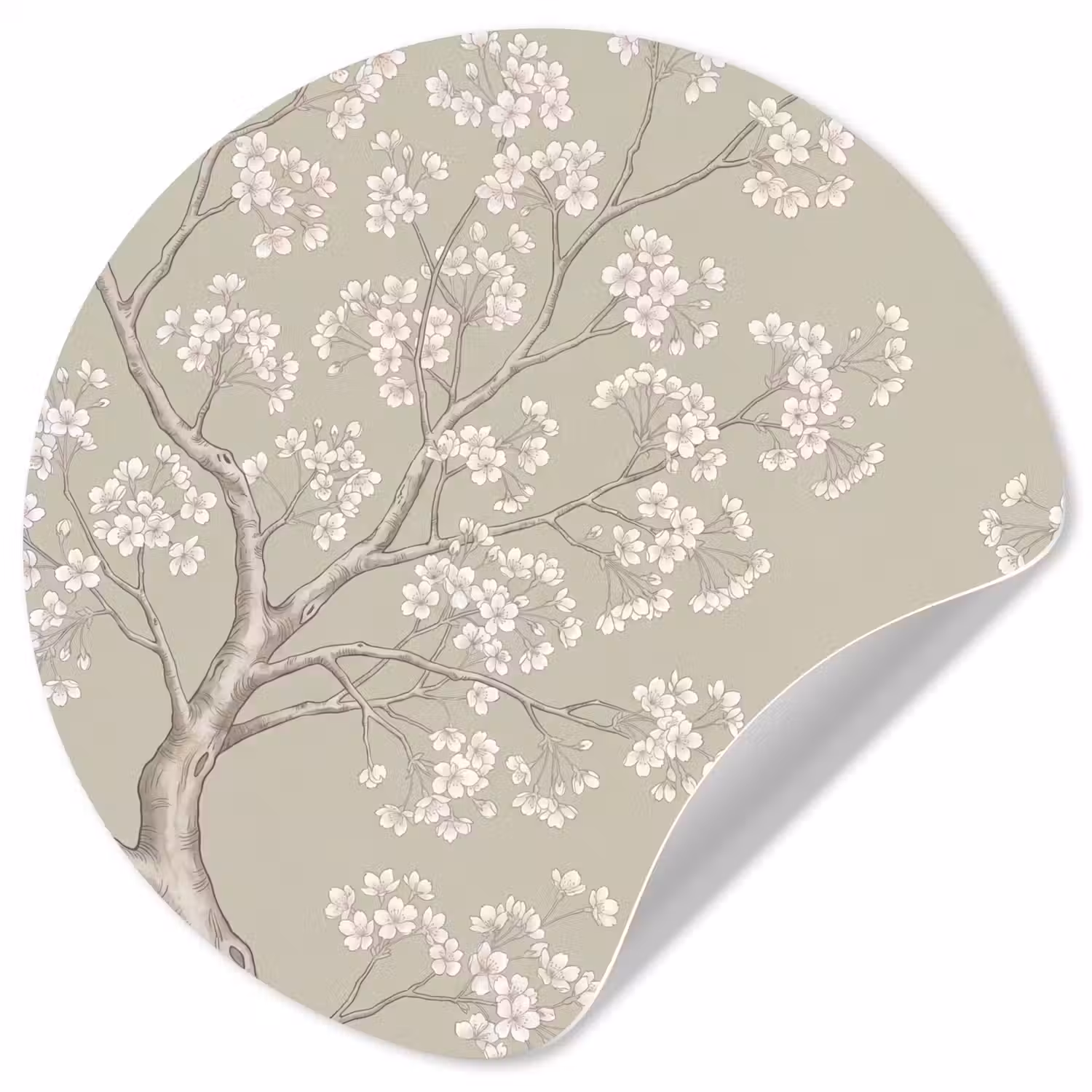 Sereen - Bloesem - Wit Wandcirkel behangsticker klein -3d