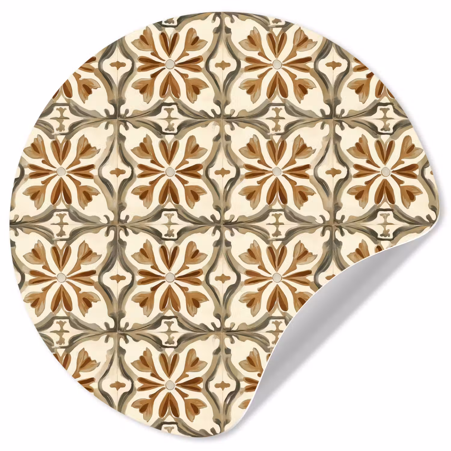 Siertegel - Patroon - Bruin Wandcirkel behangsticker klein 186 -3d