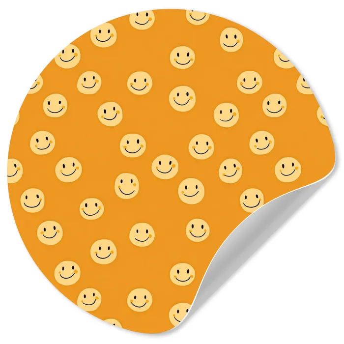 Smileys - Retro - Heel Wandcirkel behangsticker klein 186 -3d