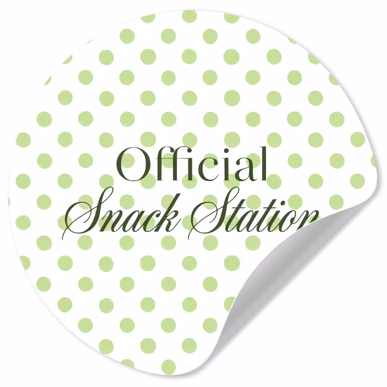 Snack Station - Groen - Stippen Wandcirkel behangsticker klein -3d