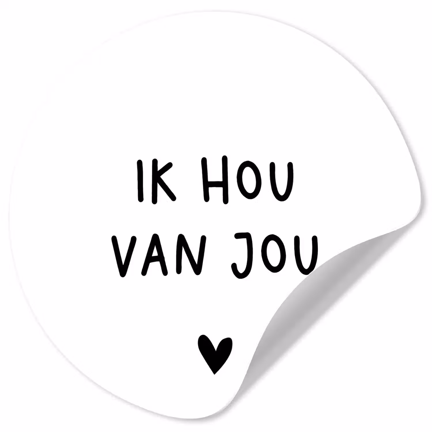 Spreuken - Ik hou van jou - Quotes Wandcirkel behangsticker klein -3d