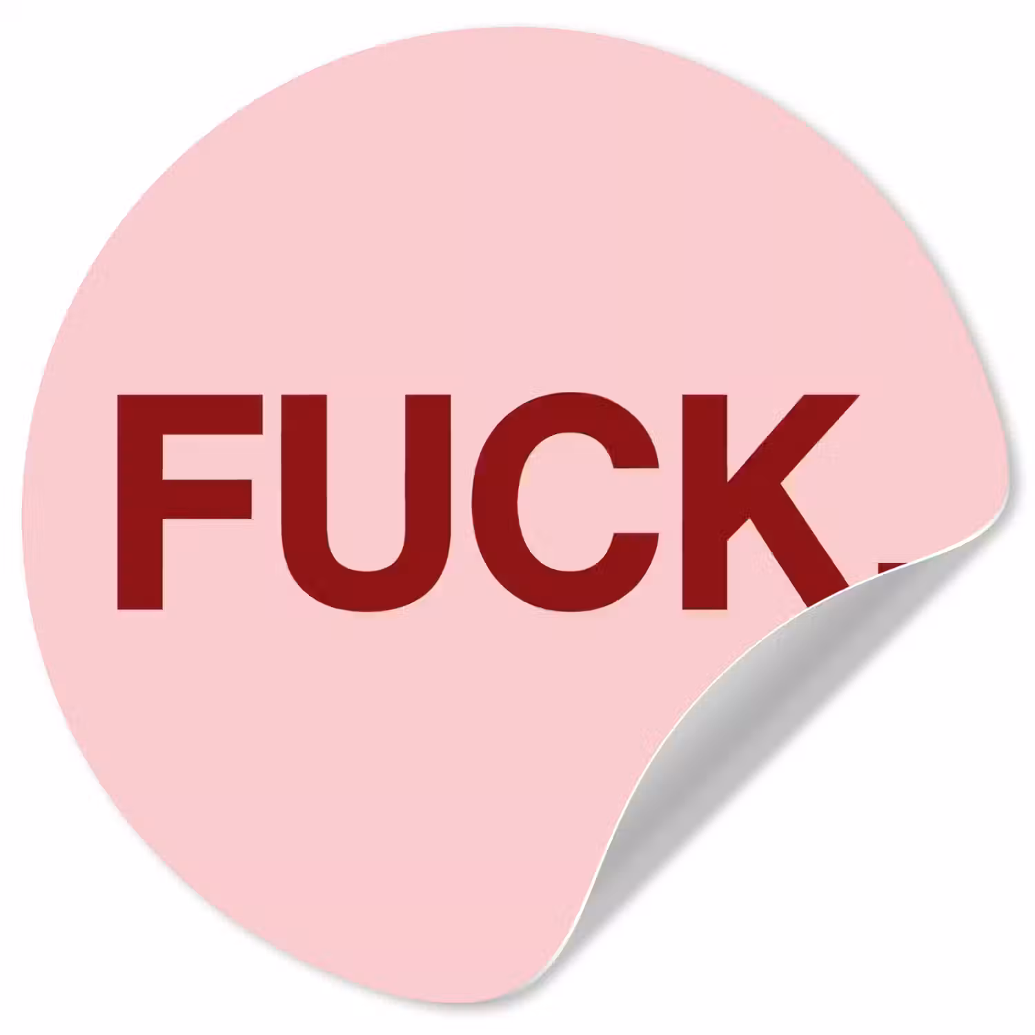 Statement - Krachtig - Roze Wandcirkel behangsticker klein -3d