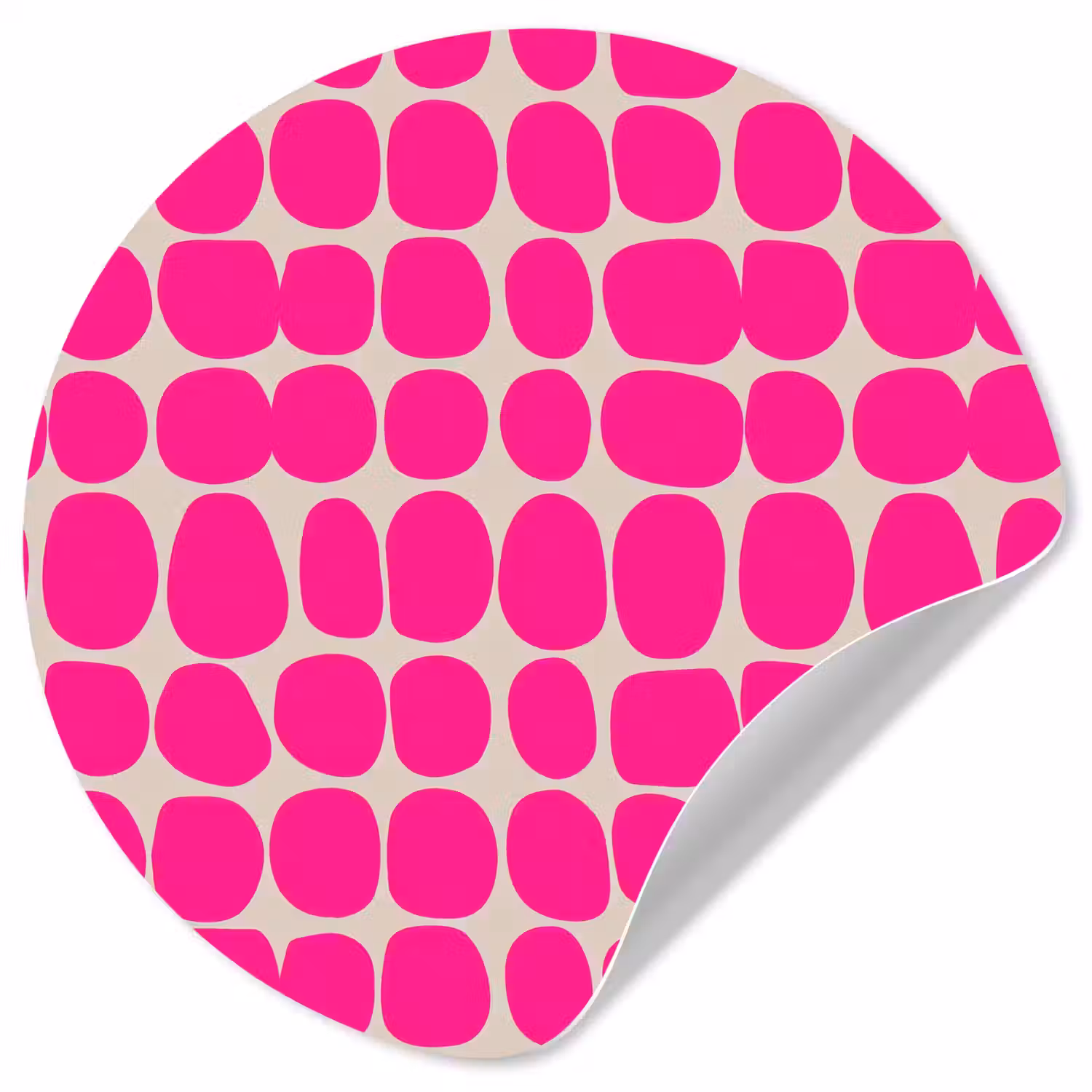 Stippen - Patroon - Roze Wandcirkel behangsticker klein 186 -3d