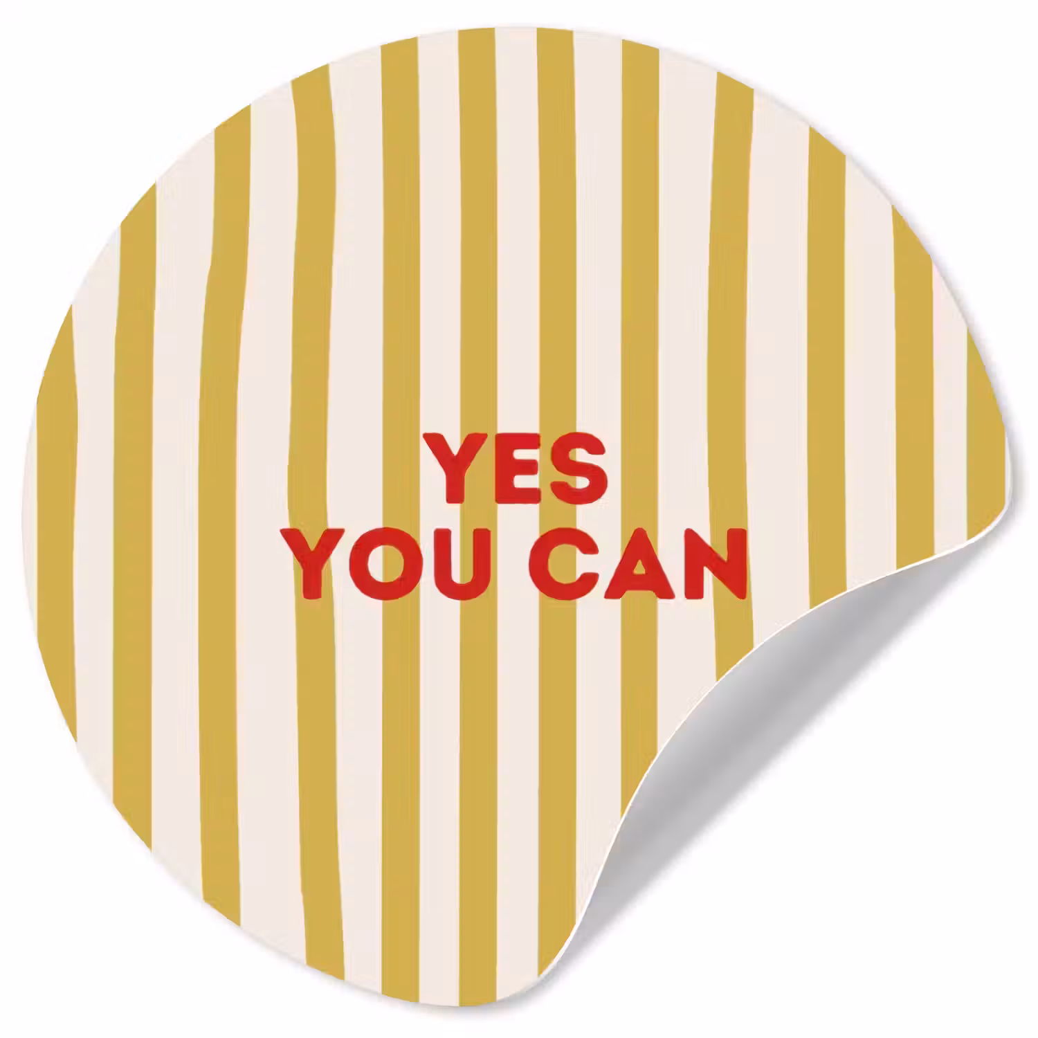 Strepen - Abstract - Yes you can - Rood Wandcirkel behangsticker klein -3d