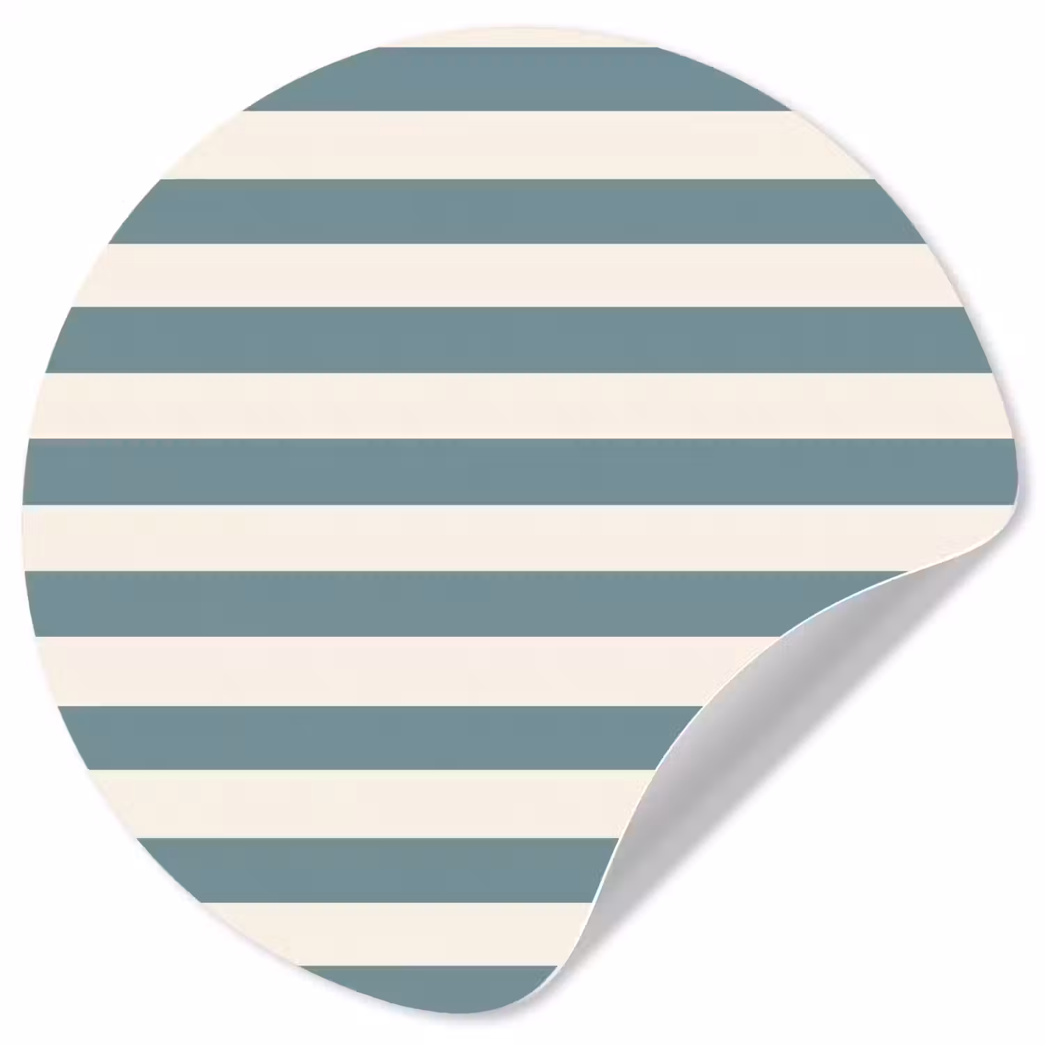 Strepen - Modern - Blauw Wandcirkel behangsticker klein 186 -3d