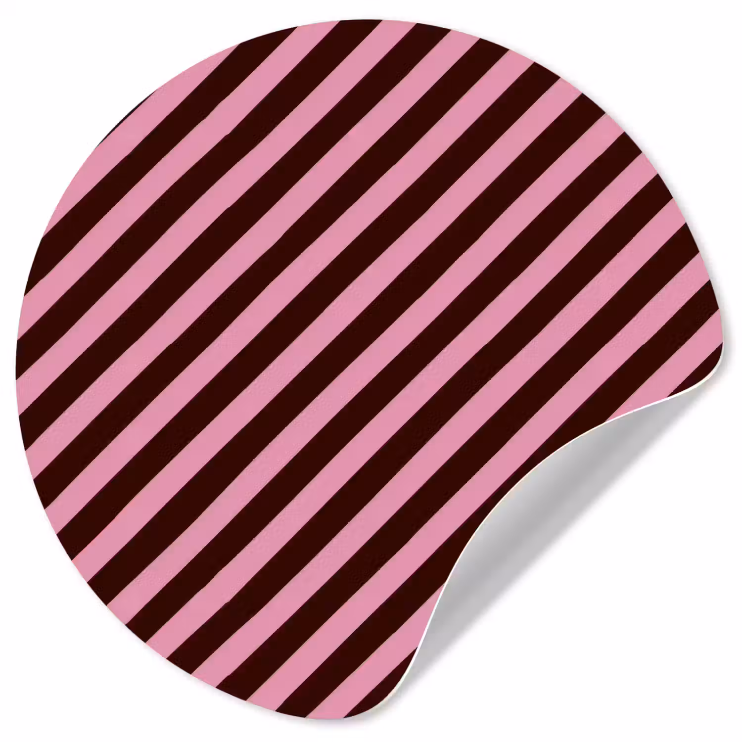 Strepen - Roze - Bruin Wandcirkel behangsticker klein 186 -3d