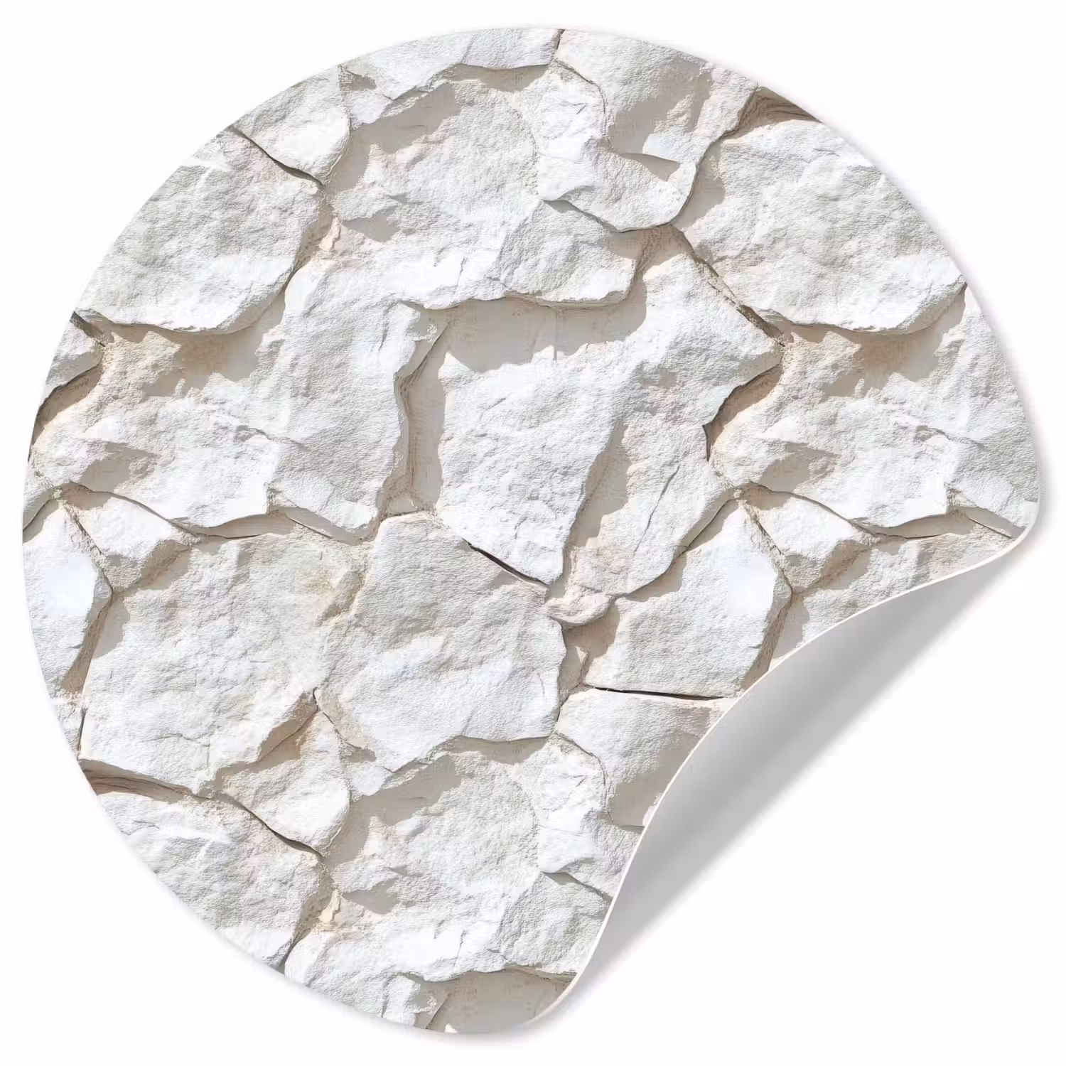 Structuur - Rots - Wit Wandcirkel behangsticker klein 186 -3d