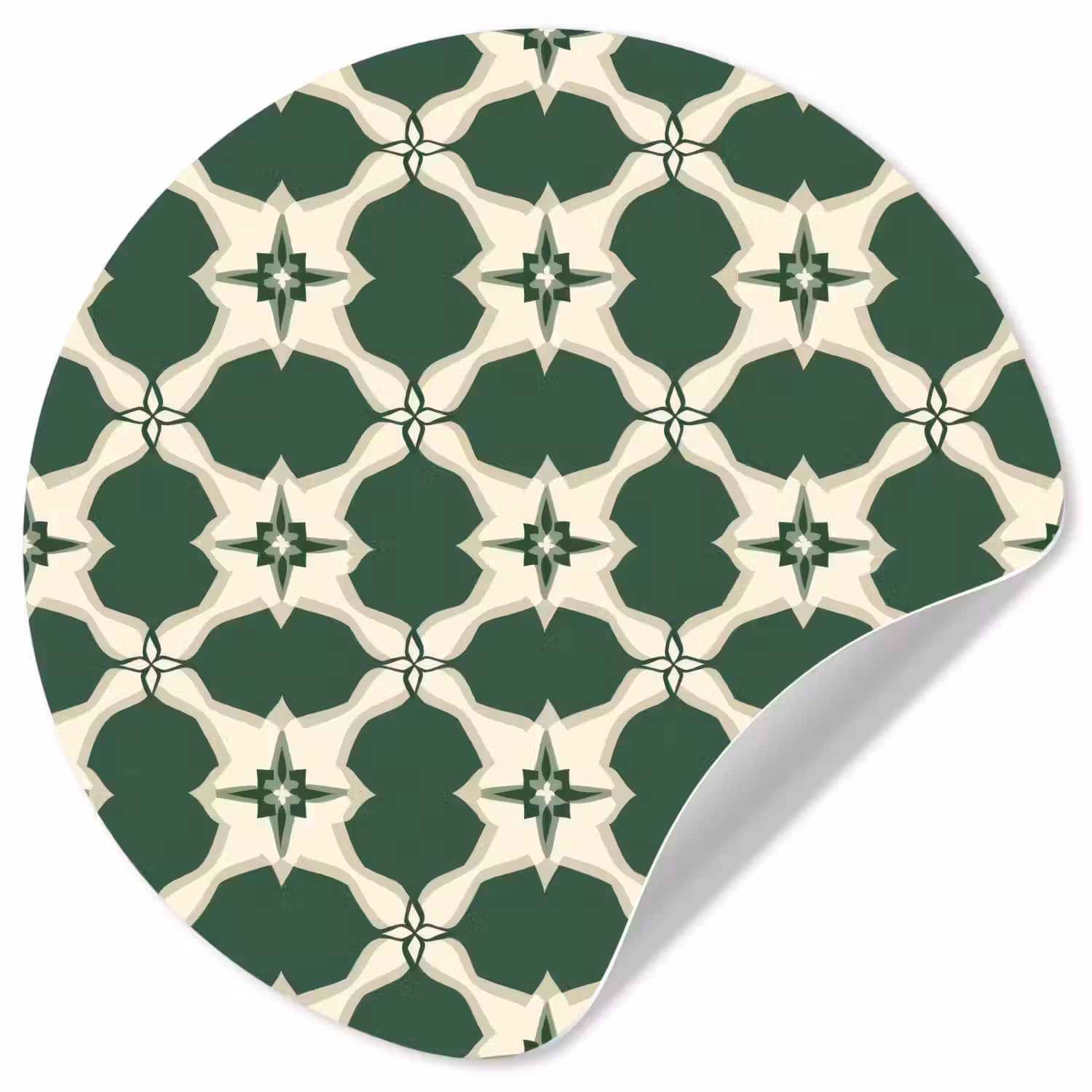 Tegel - Klassiek - Groen Wandcirkel behangsticker klein 186 -3d
