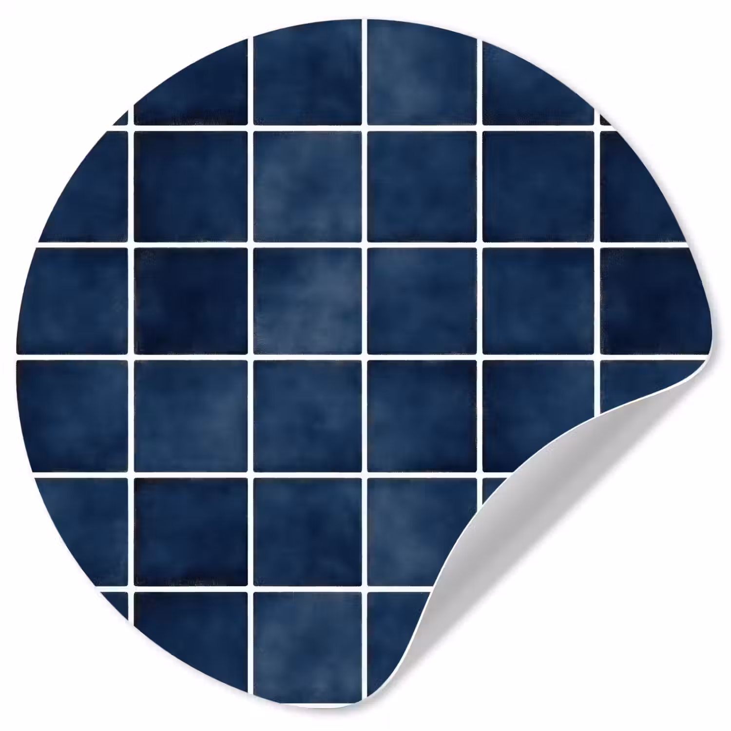 Tegel - Modern - Blauw Wandcirkel behangsticker klein 186 -3d