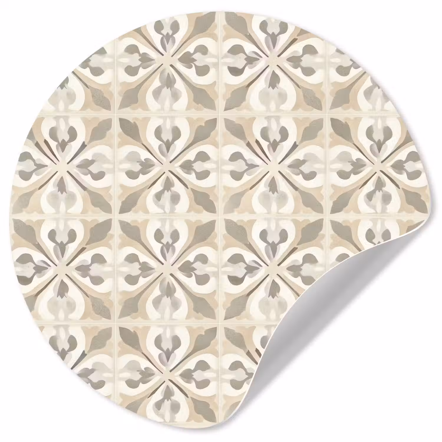 Tegel - Motief - Beige Wandcirkel behangsticker klein 186 -3d