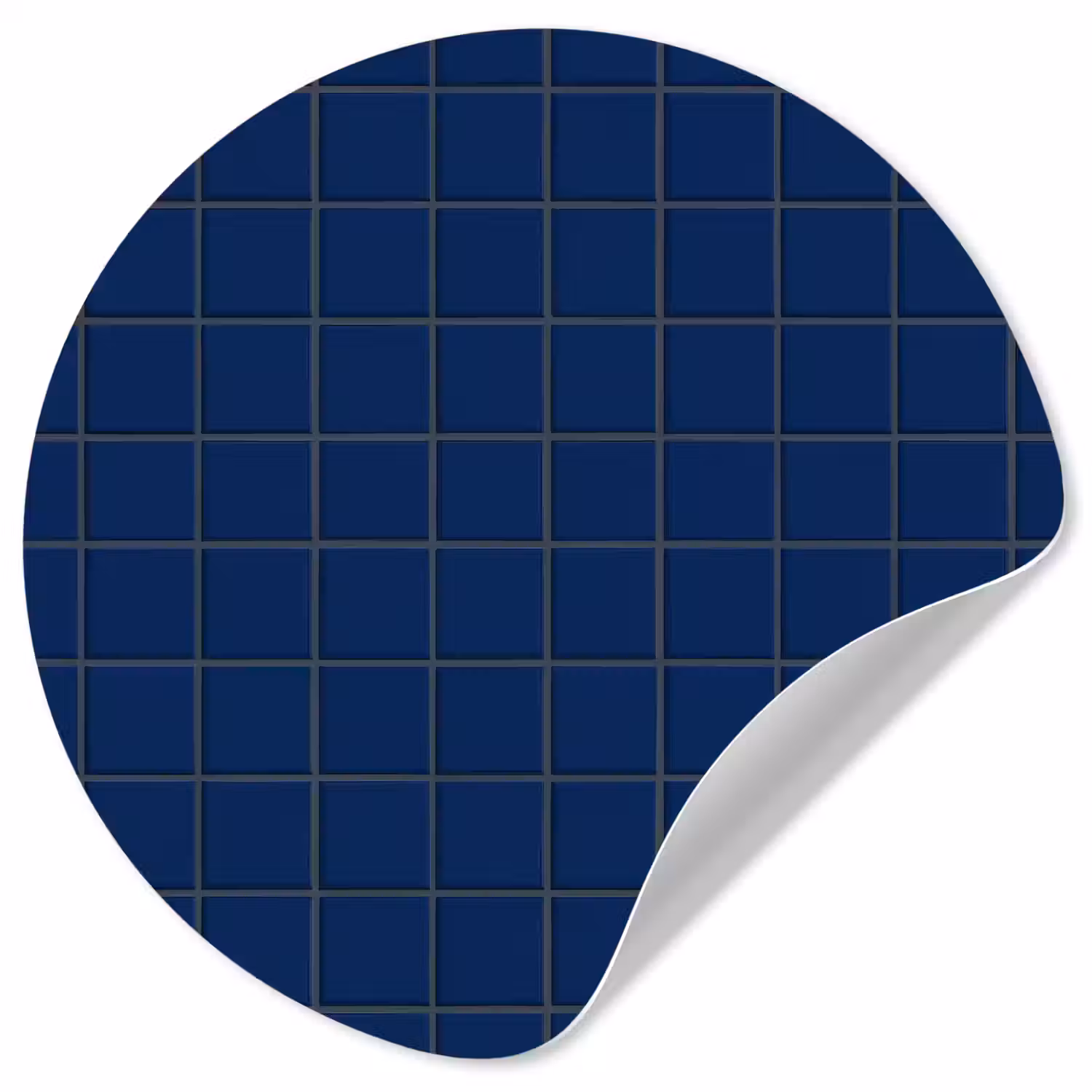 Tegel - Patroon - Blauw Wandcirkel behangsticker klein 186 -3d