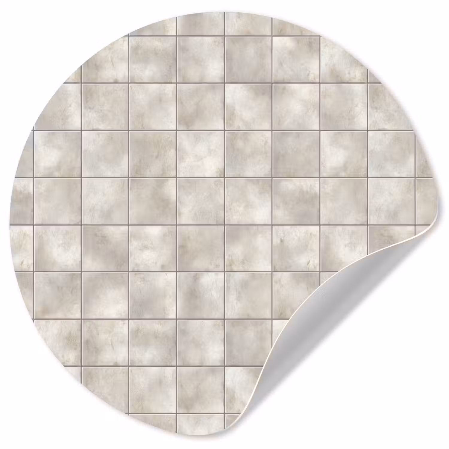 Tegels - Natuurlijk - Grijs Wandcirkel behangsticker klein 186 -3d