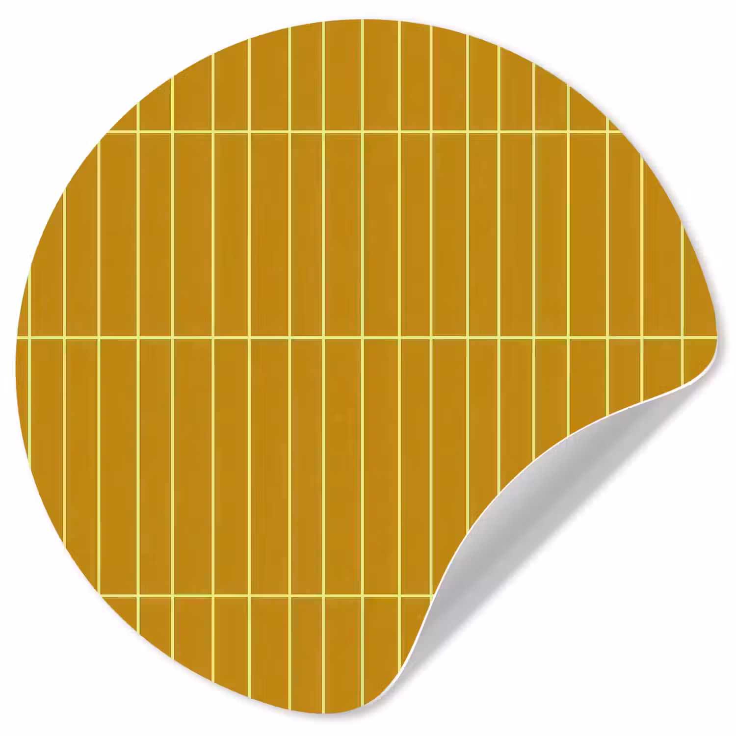 Tegels - Verticaal - Mosterdgeel Wandcirkel behangsticker klein 186 -3d