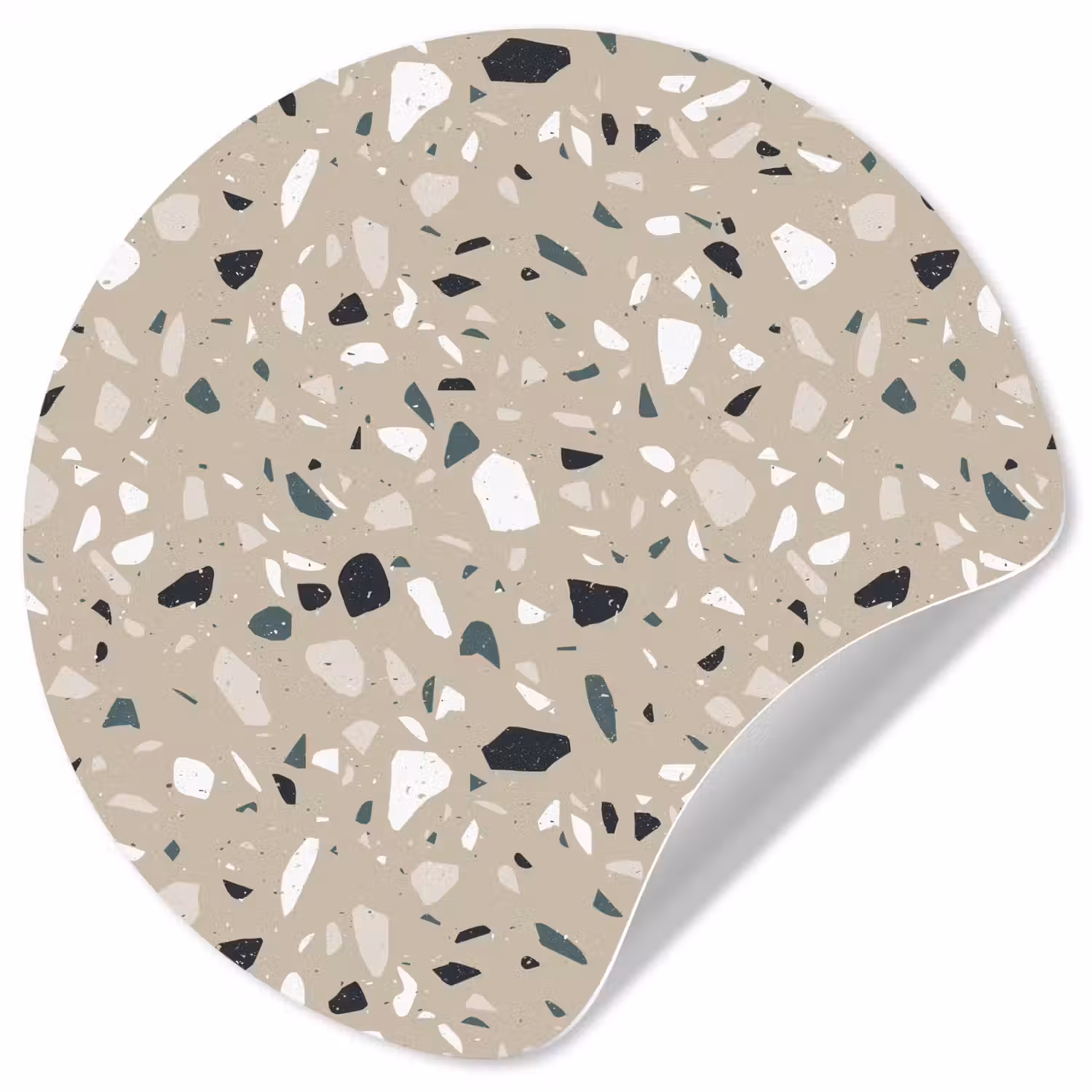 Terrazzo - Patroon - Groen Wandcirkel behangsticker klein 186 -3d